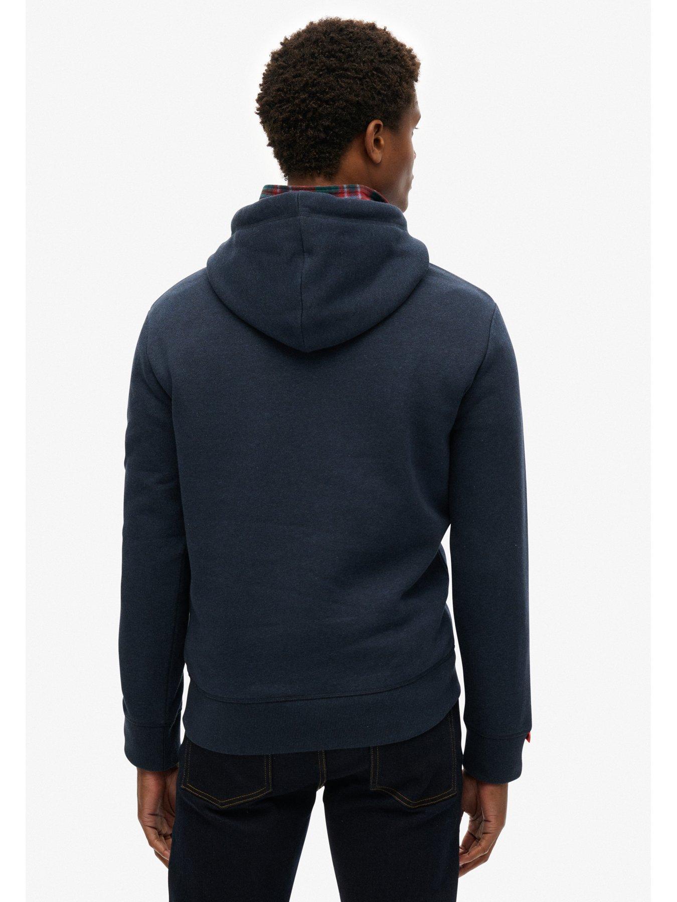 Image 2 of 5 of Superdry Vintage Logo Heritage Relaxed Hoodie-Navy