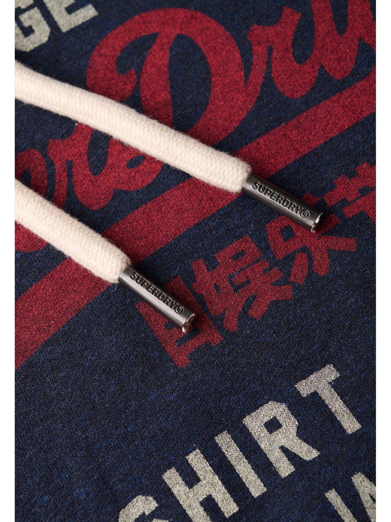 Image 4 of 5 of Superdry Vintage Logo Heritage Relaxed Hoodie-Navy