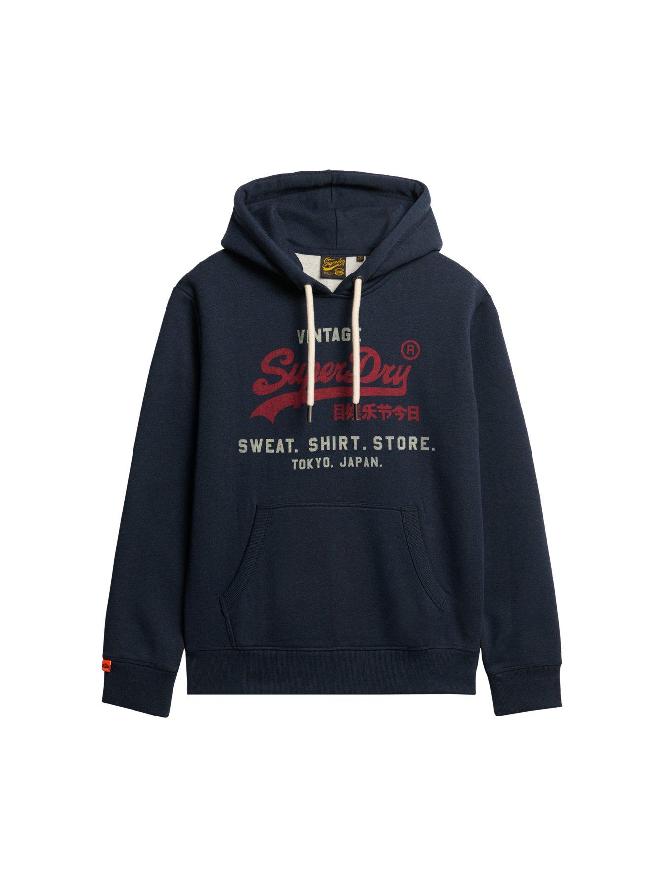 Image 5 of 5 of Superdry Vintage Logo Heritage Relaxed Hoodie-Navy