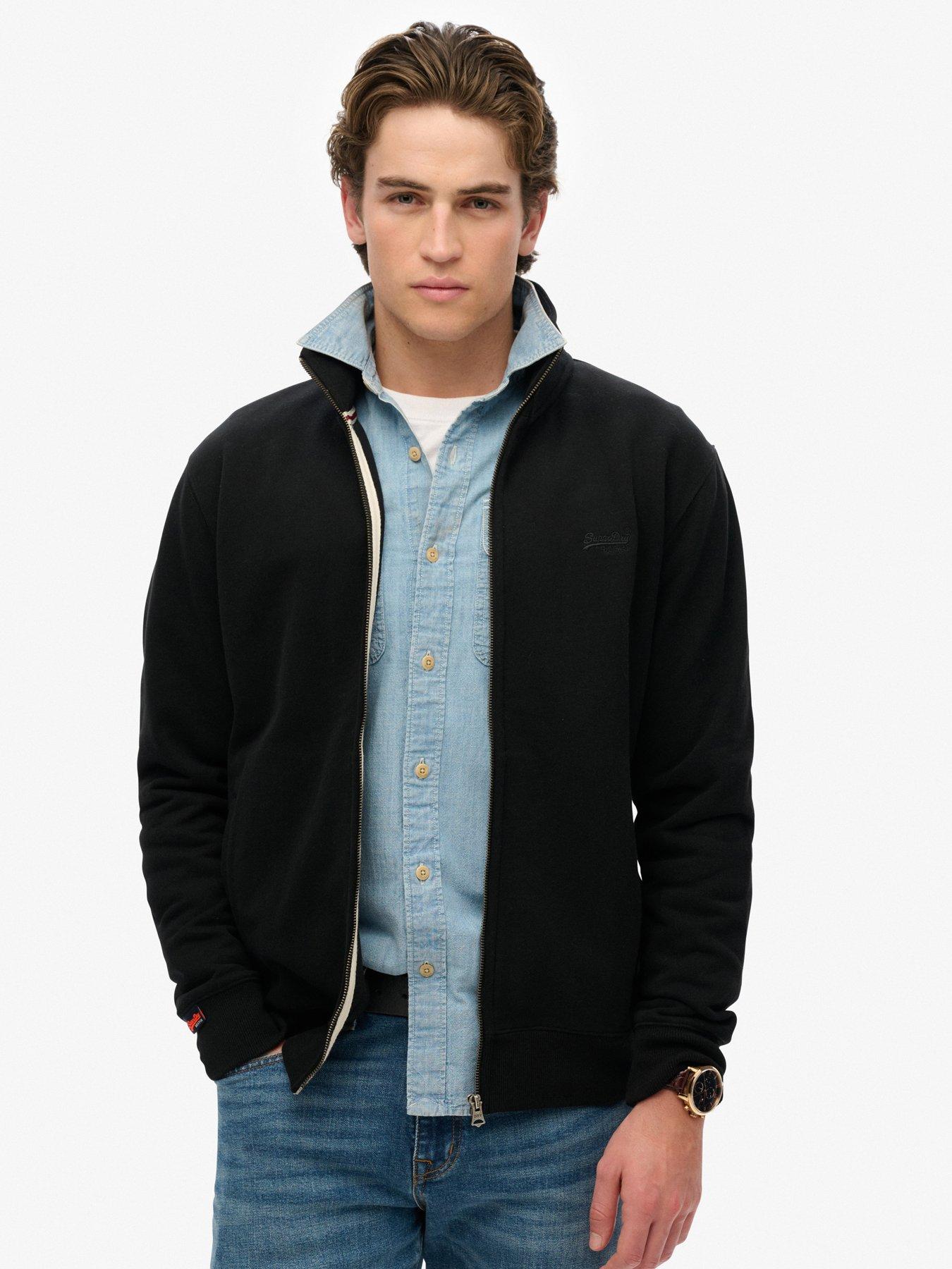 Image 1 of 4 of Superdry Essential Logo Zip Track Top-Black
