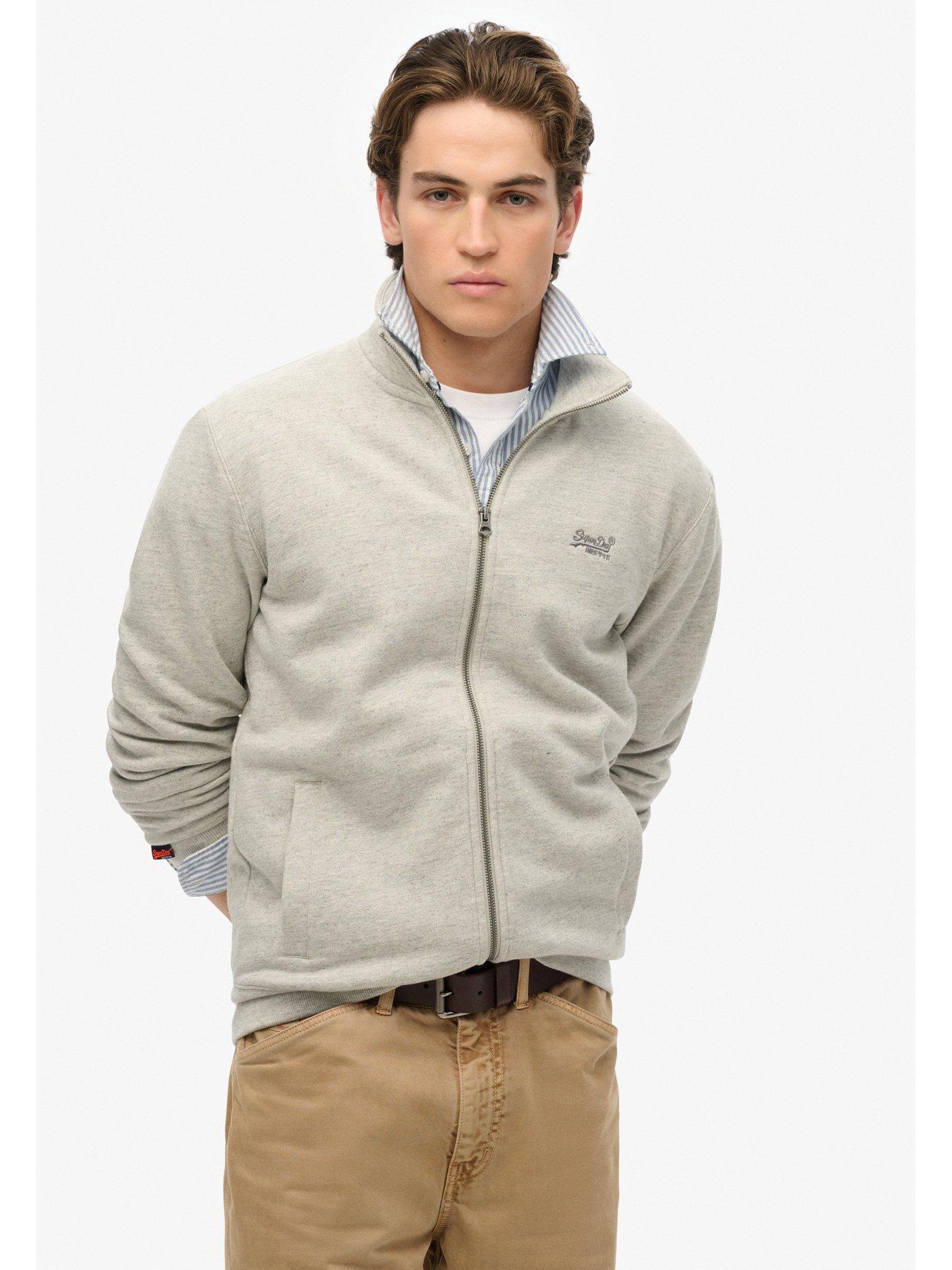 Image 4 of 5 of Superdry Essential Logo Zip Track Top-Light Grey