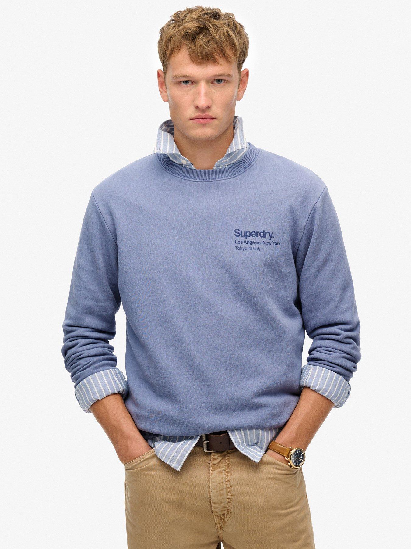 undefined Core Logo City Backhit Crew Sweat Top-Light Blue