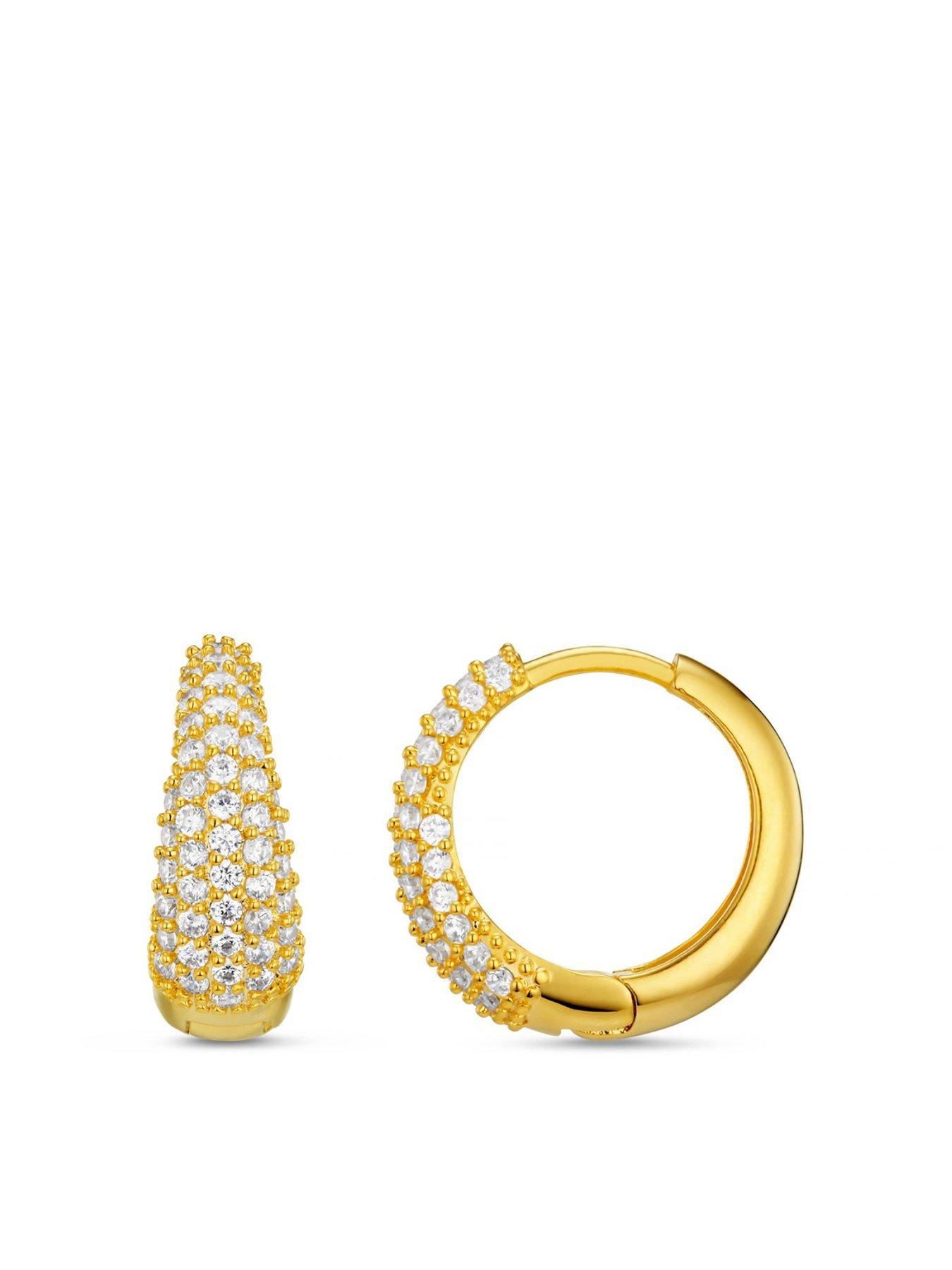 Product photograph of Orelia Pave Tapered Hoop Earrings from very.co.uk