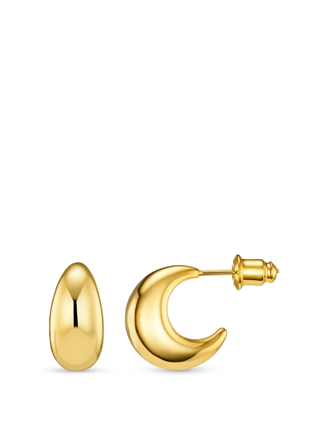 Orelia Tapered Domed Hoop Earrings