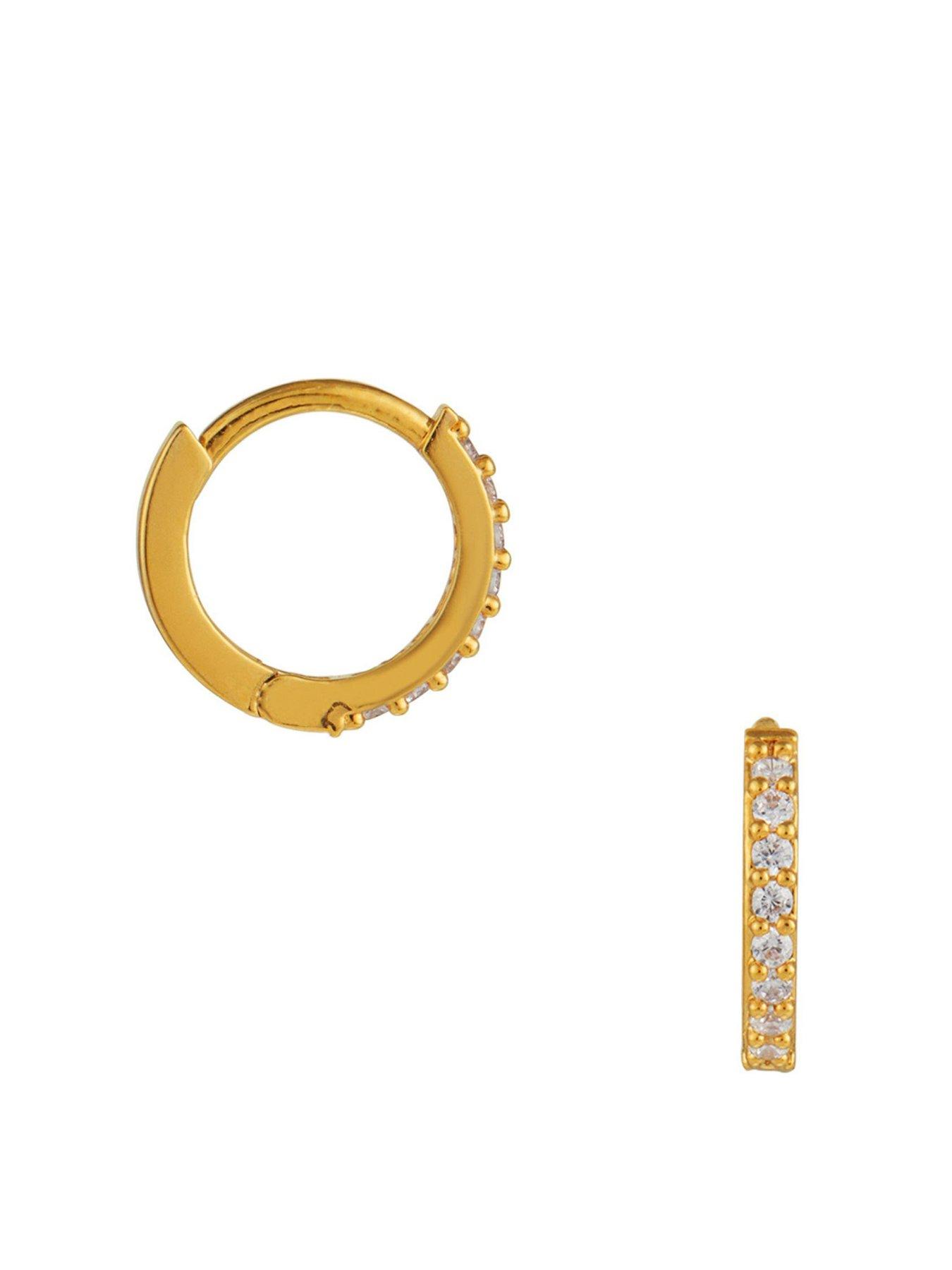 Orelia Pave Mini Micro Hoop Earrings