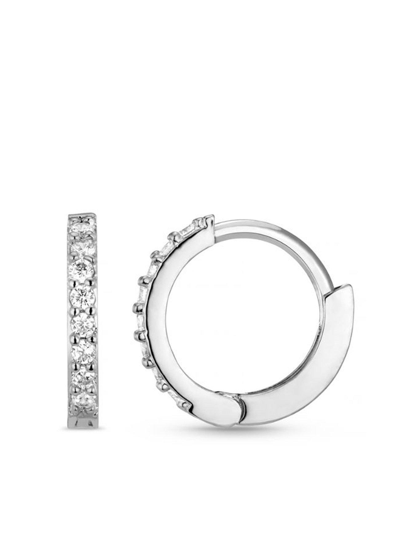 Image 1 of 2 of Orelia Pave Mini Micro Hoop Earrings