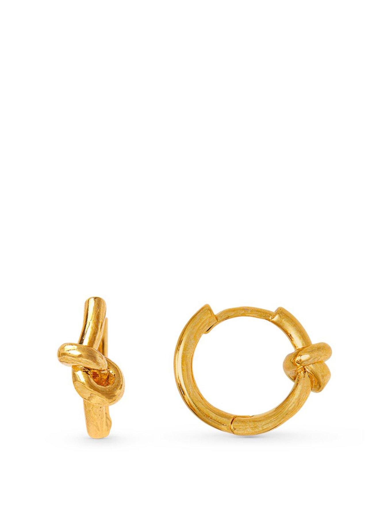 Product photograph of Orelia Polished Knot Huggie Hoop Earrings from very.co.uk