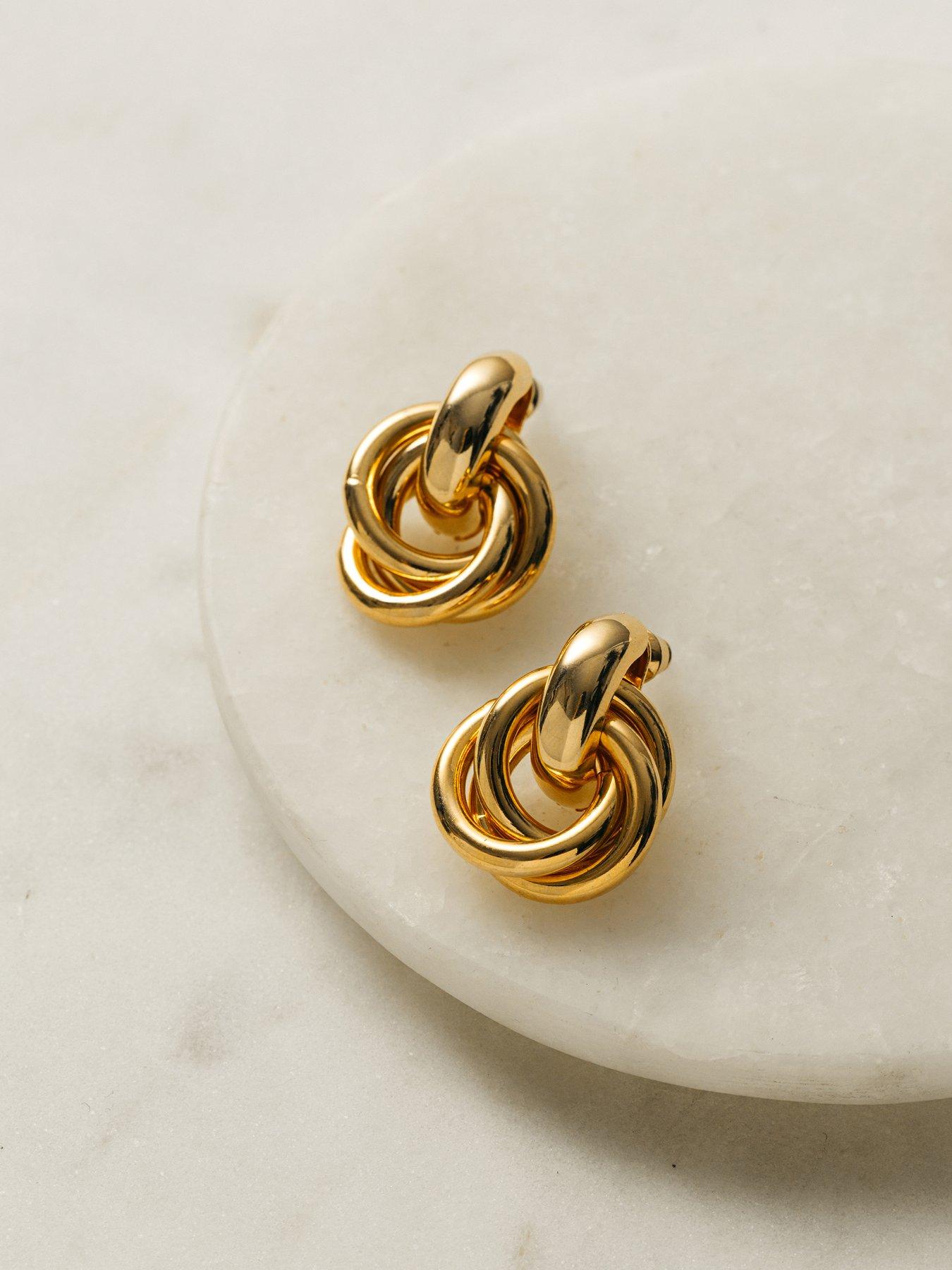 Image 3 of 3 of Orelia Statement Interlocking Earrings