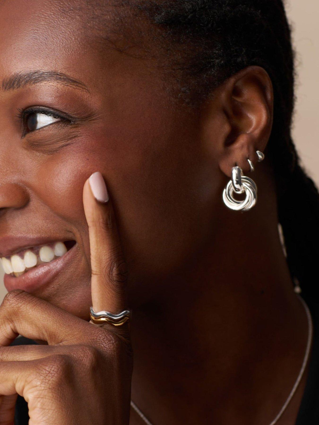 Image 2 of 2 of Orelia Statement Interlocking Earrings