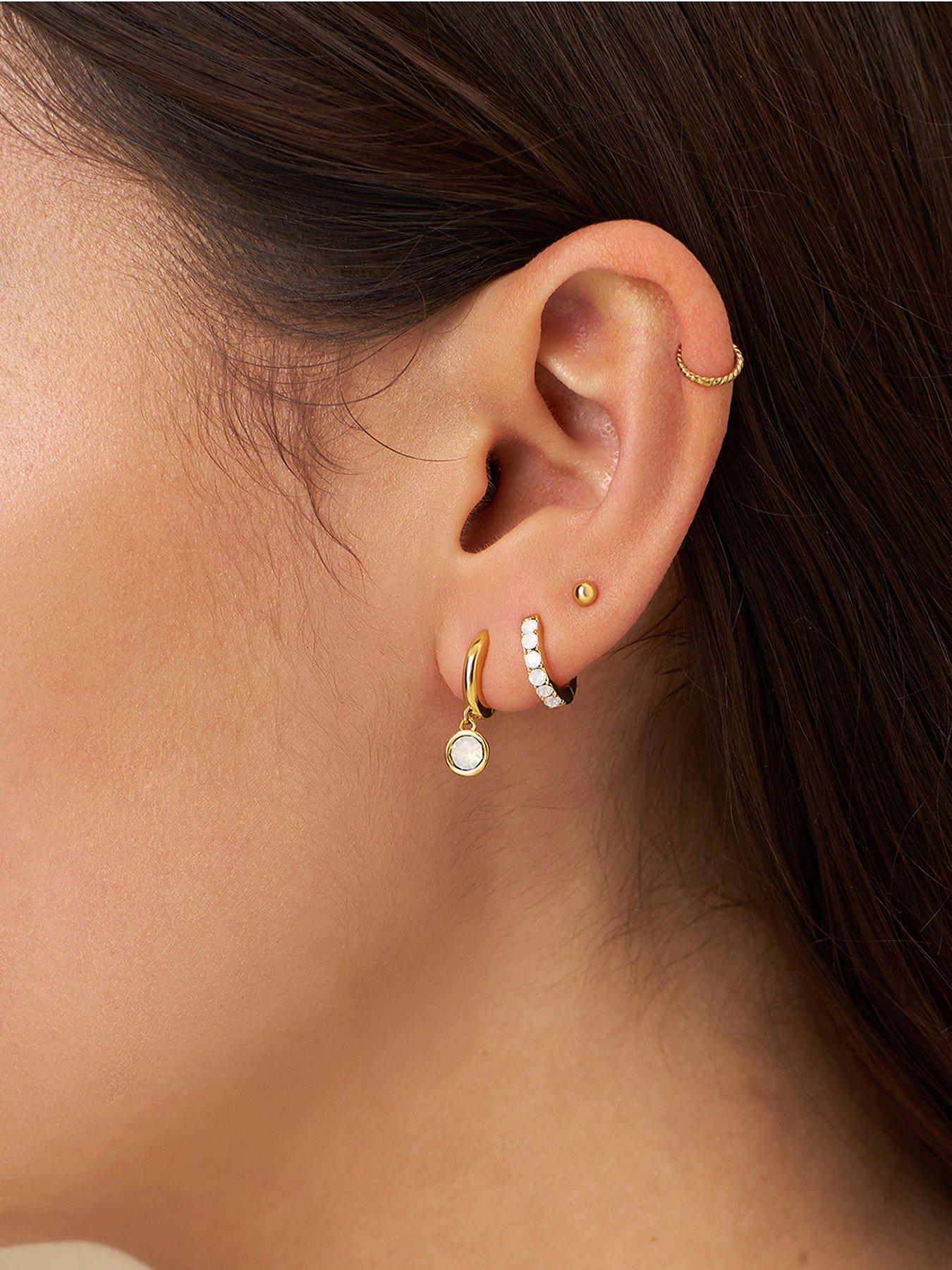 Image 1 of 2 of Orelia White Opal Ear Party Made With Swarovski Crystals