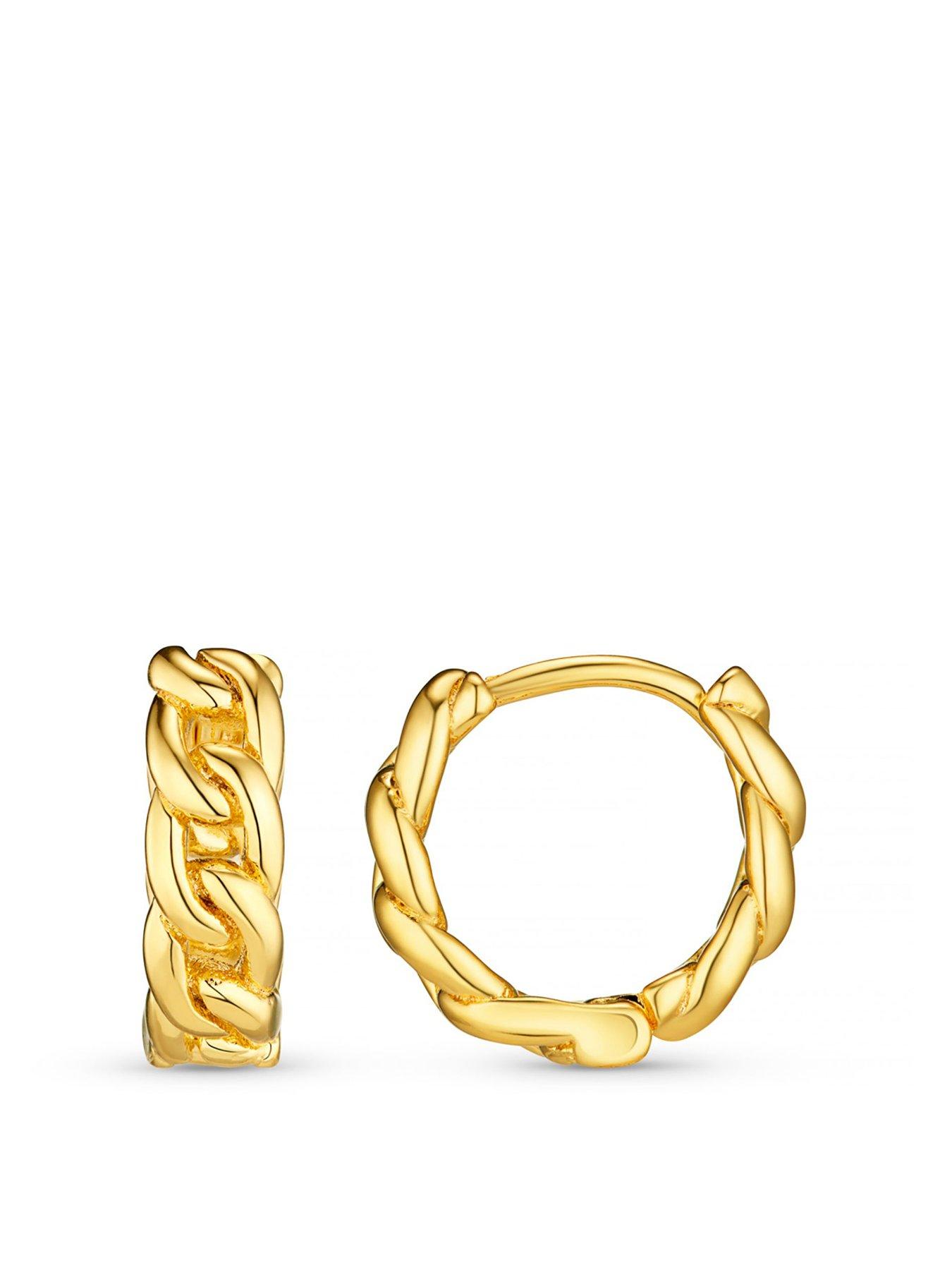 Product photograph of Orelia Mini Chain Huggie Hoop Earrings from very.co.uk