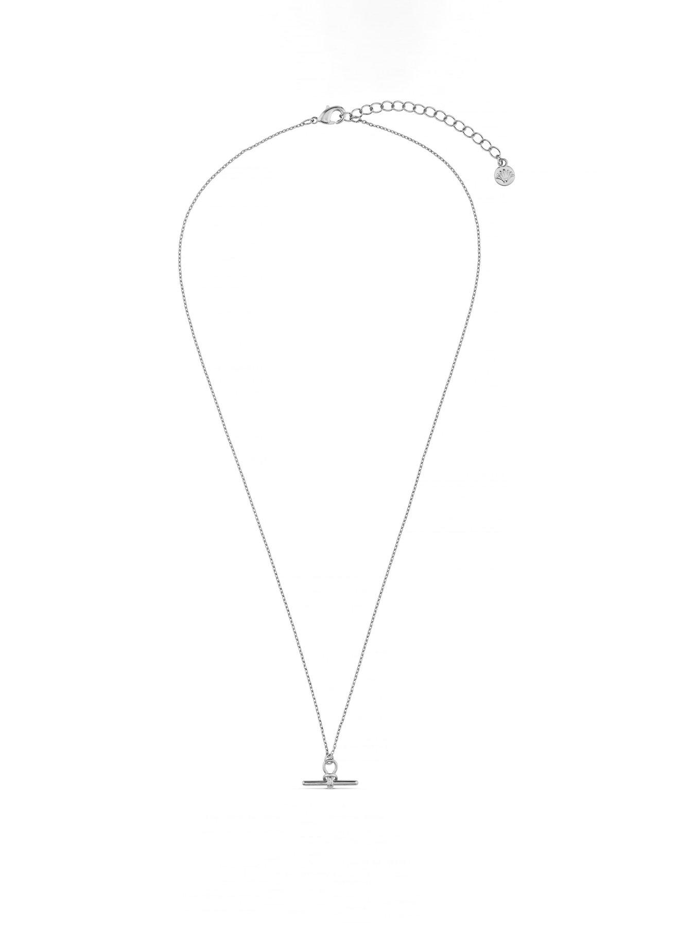 Orelia Dainty T-Bar Knot Necklace
