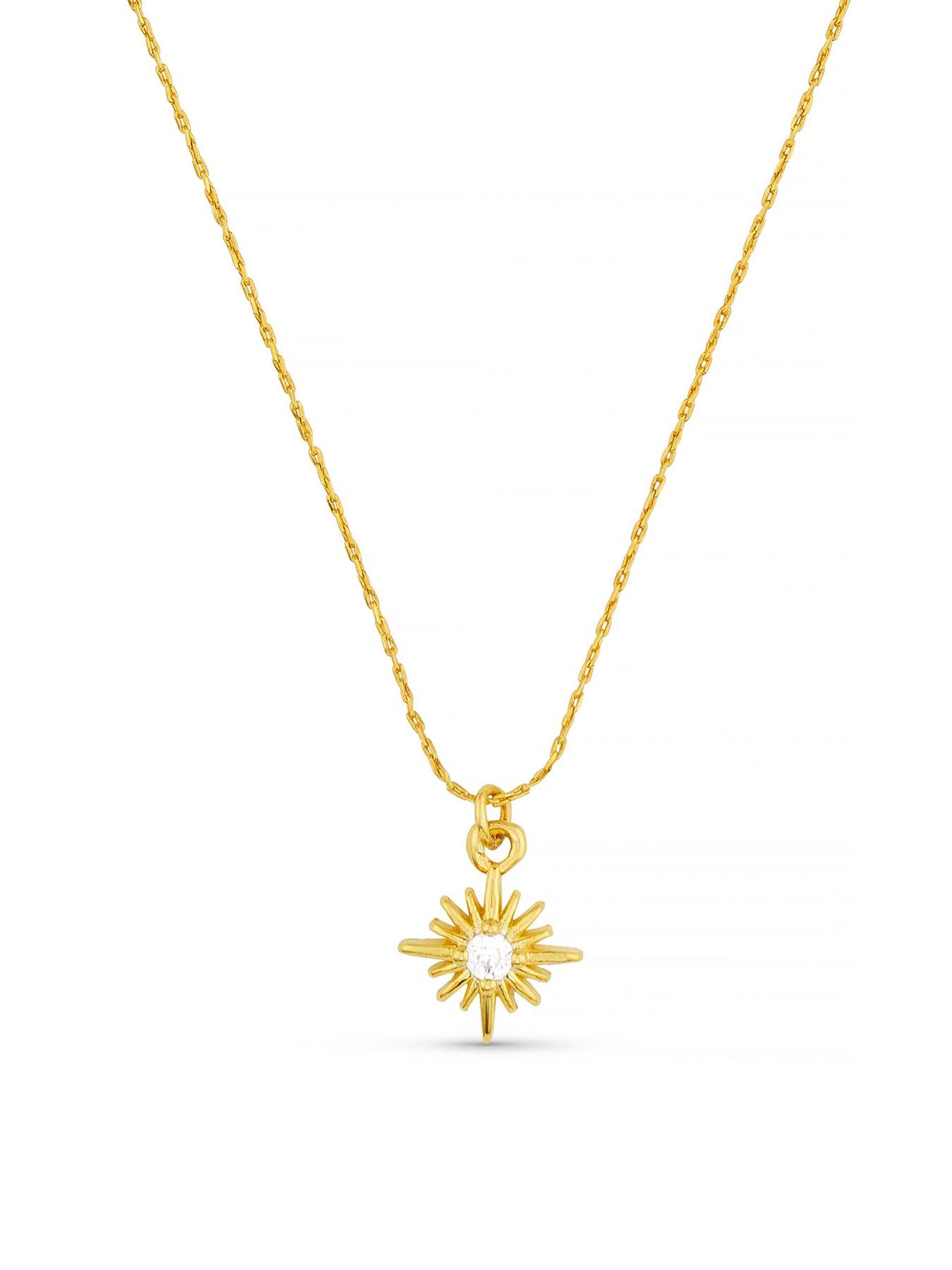 Product photograph of Orelia Crystal Starburst Charm Necklace from very.co.uk