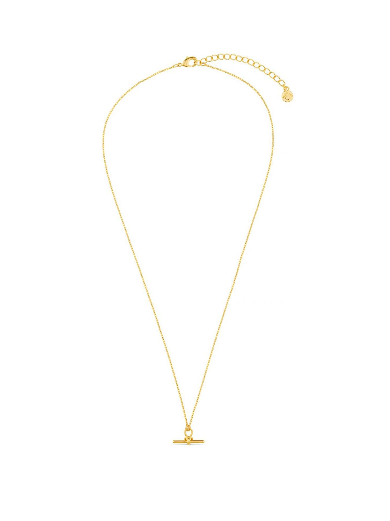 Product photograph of Orelia Dainty T-bar Knot Necklace from very.co.uk