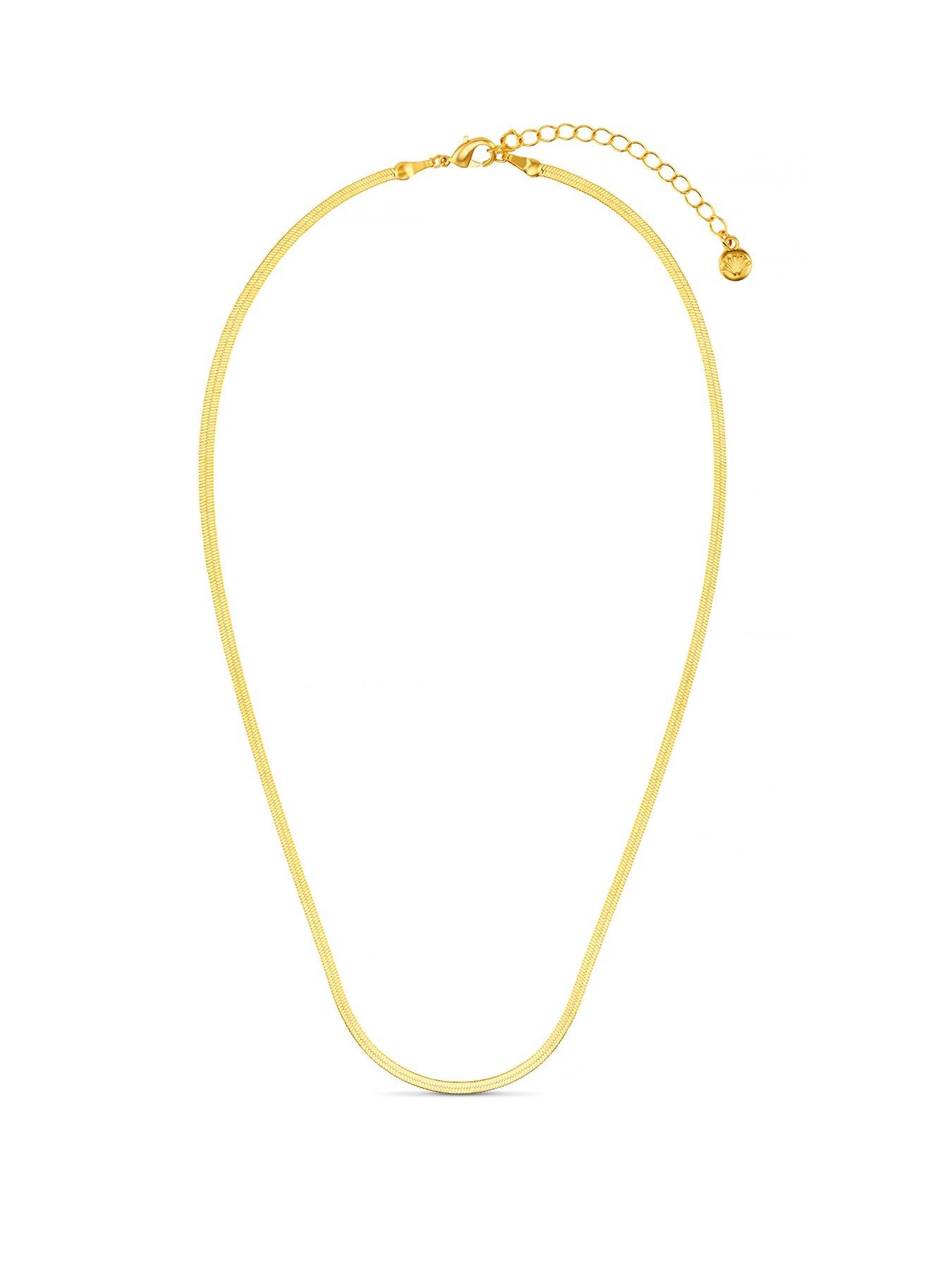 Product photograph of Orelia Flat Snake Chain Necklace from very.co.uk