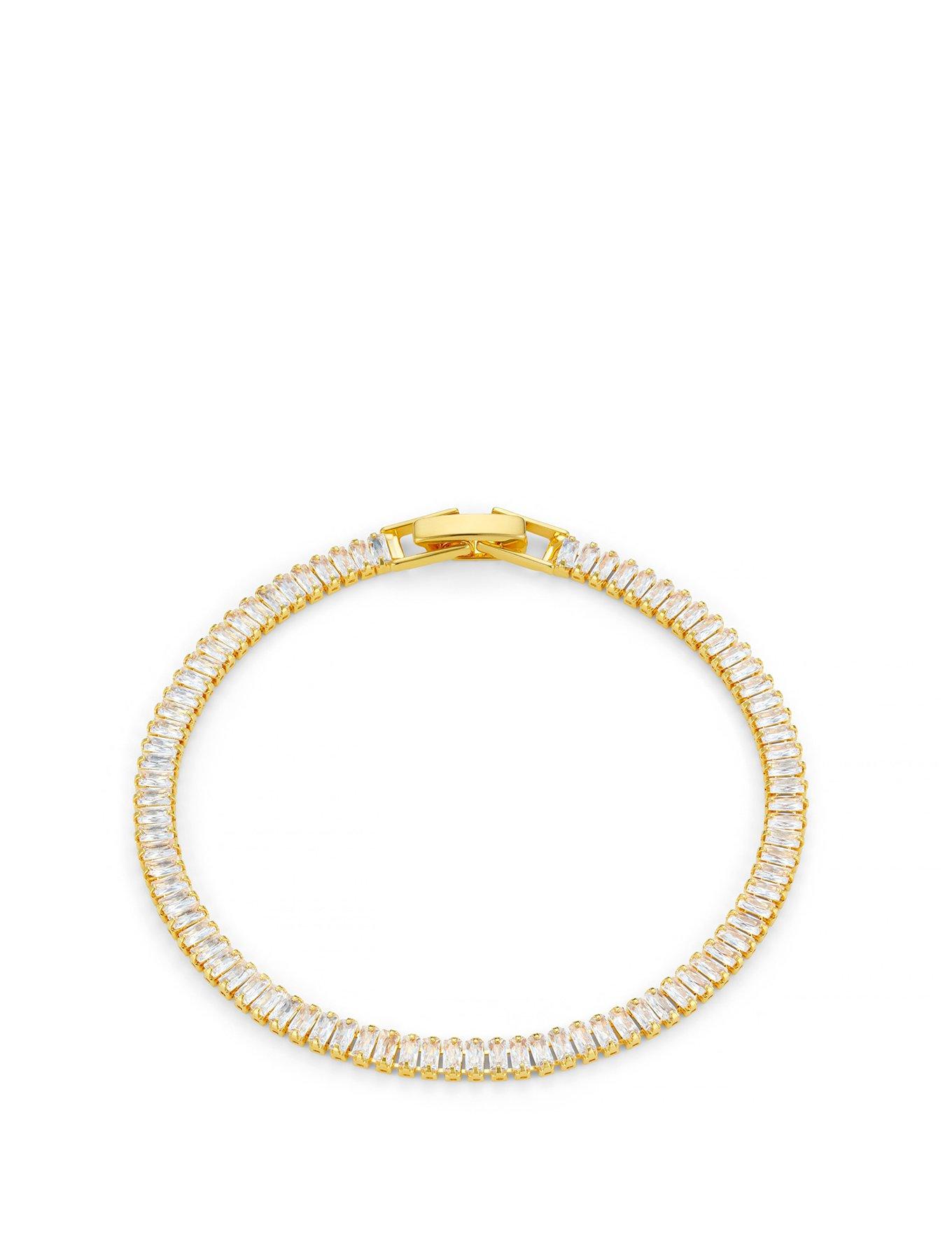 Product photograph of Orelia Crystal Baguette Tennis Bracelet from very.co.uk