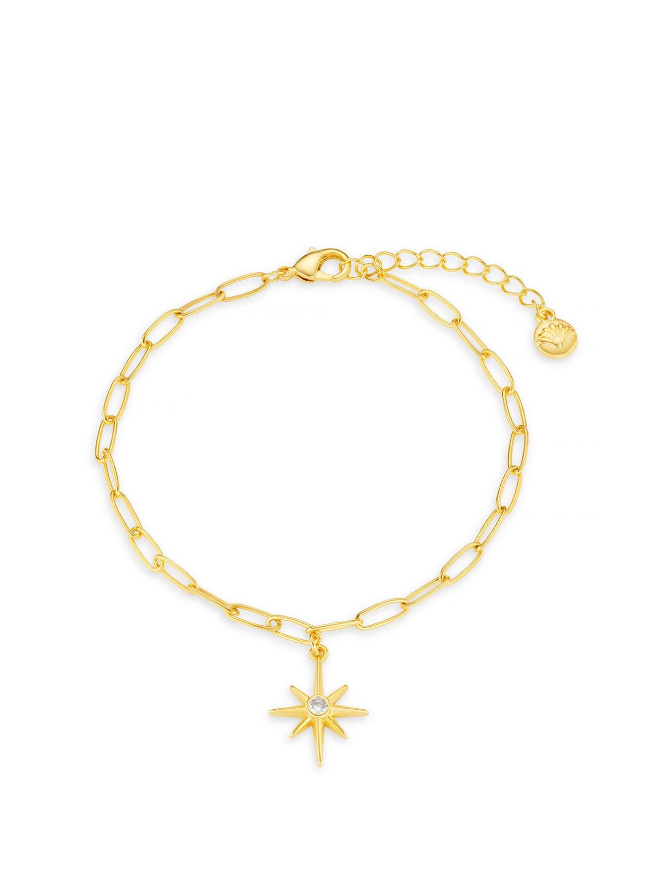 Product photograph of Orelia Starburst Charm Chain Bracelet from very.co.uk