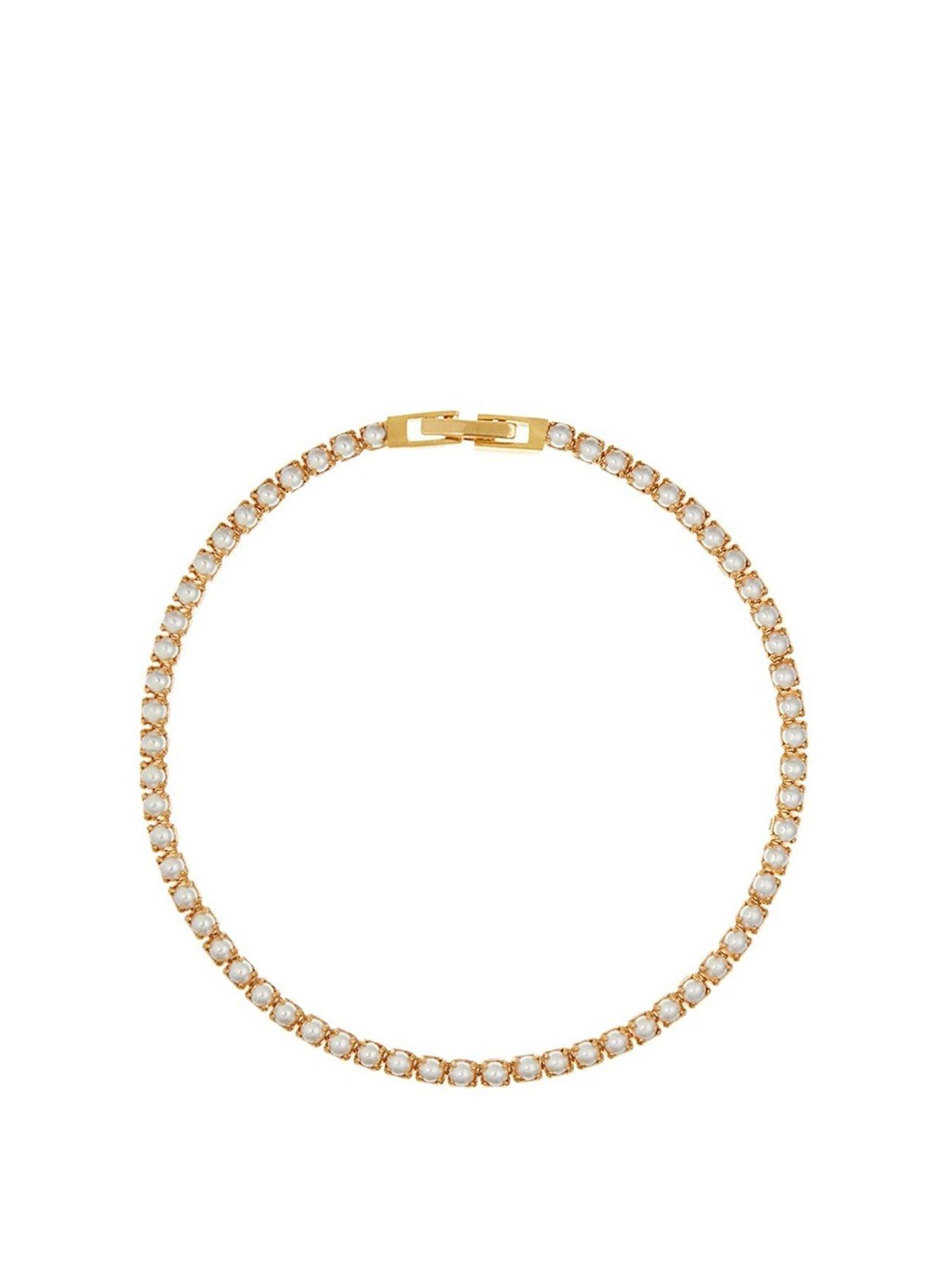 Product photograph of Orelia Pearl Tennis Bracelet from very.co.uk