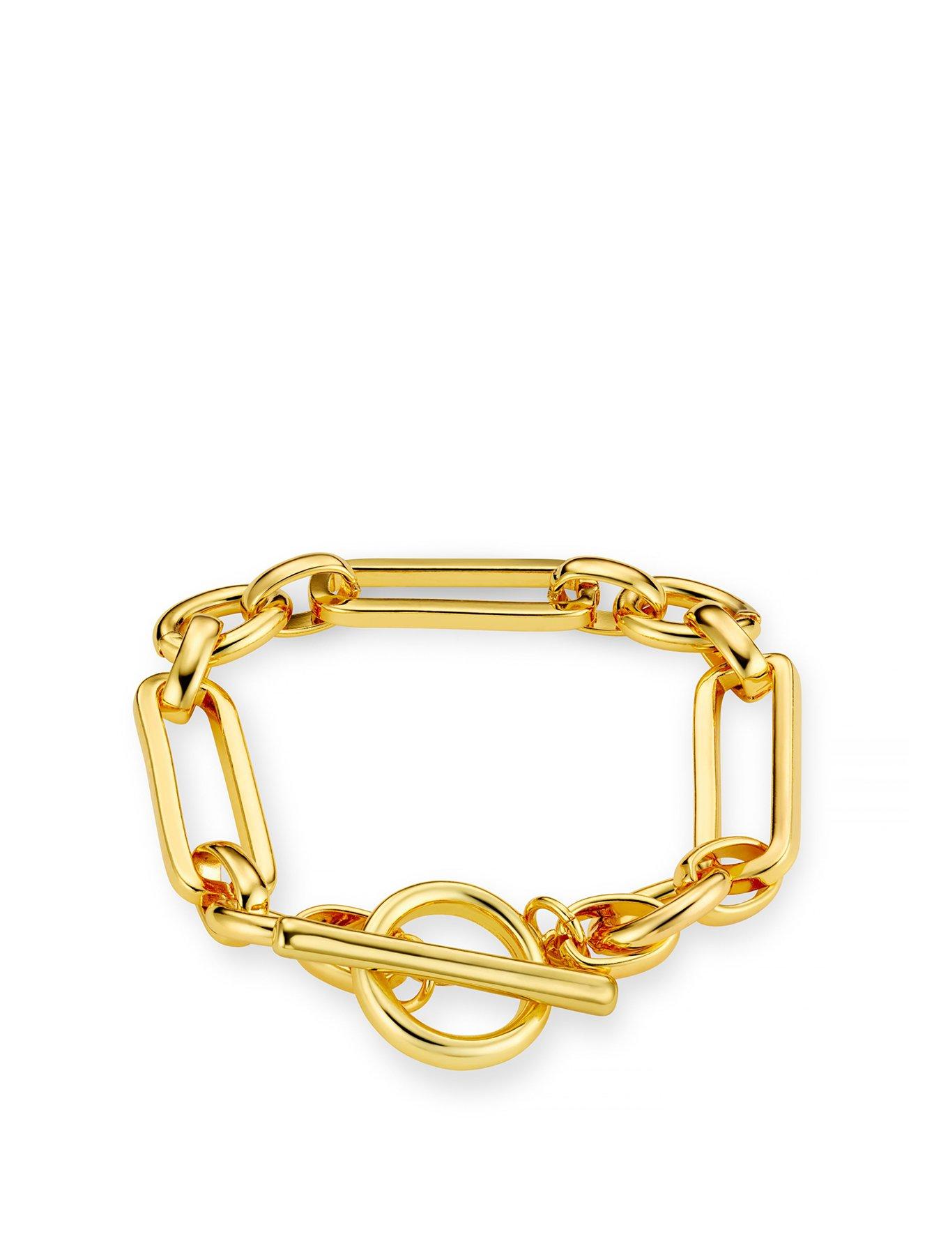 Product photograph of Orelia Rectangular Link T-bar Bracelet from very.co.uk