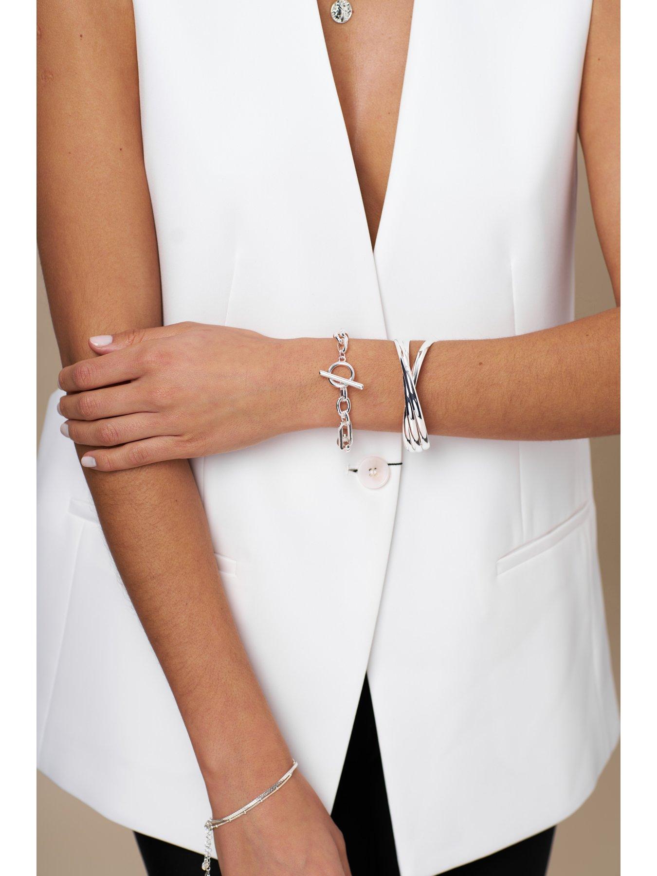 Image 2 of 2 of Orelia Rectangular Link T-Bar Bracelet
