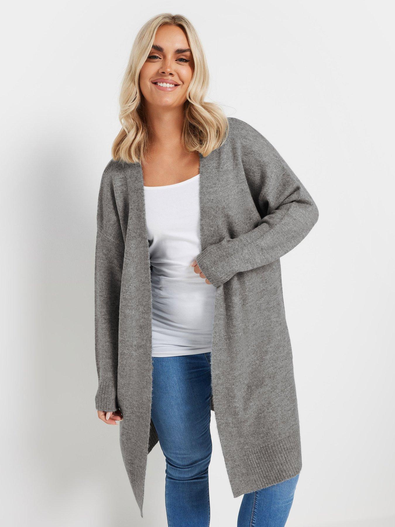 Image 1 of 4 of Yours Curve Soft Handle Midi Cardigan - Grey