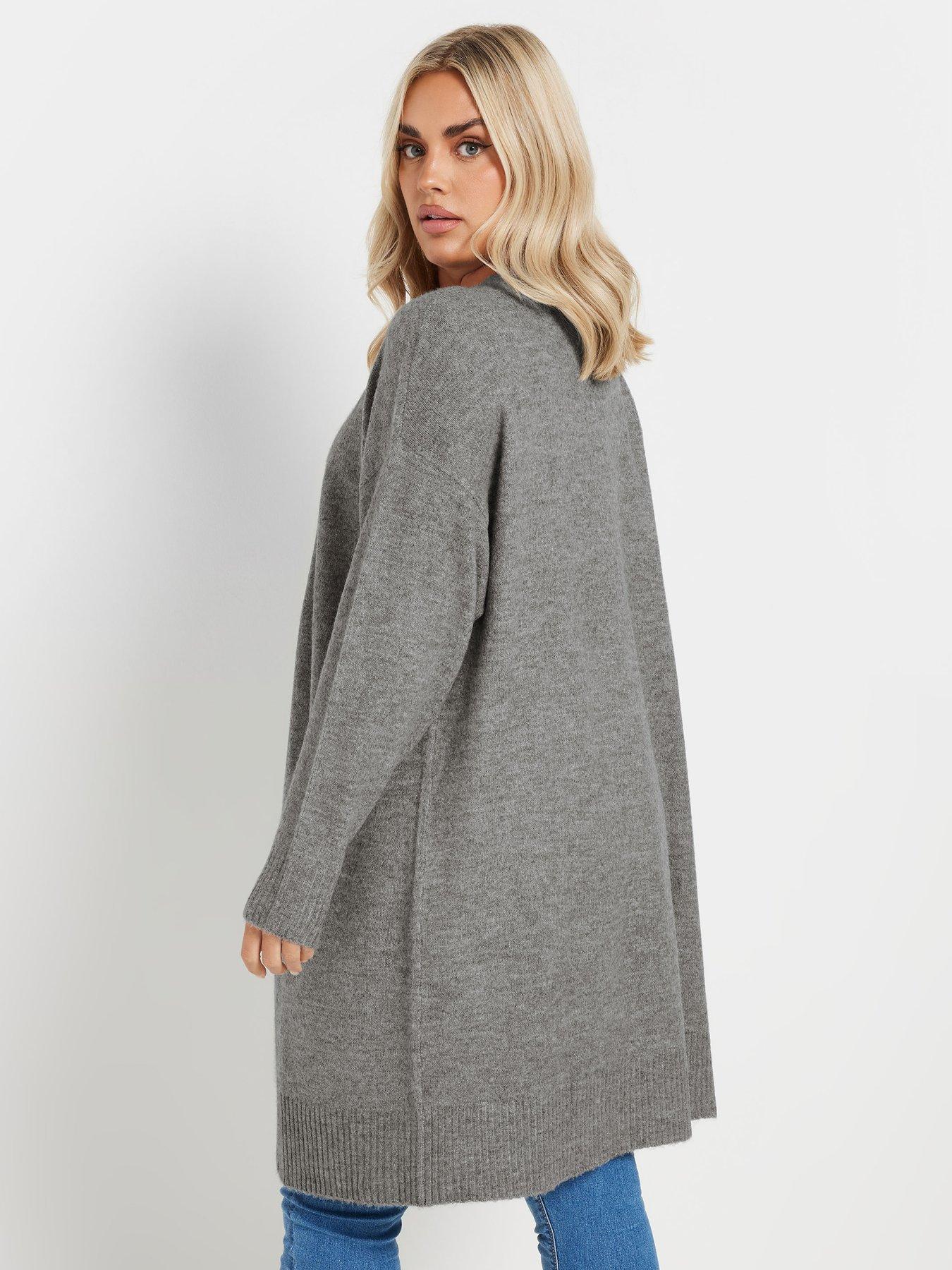 Image 2 of 4 of Yours Curve Soft Handle Midi Cardigan - Grey