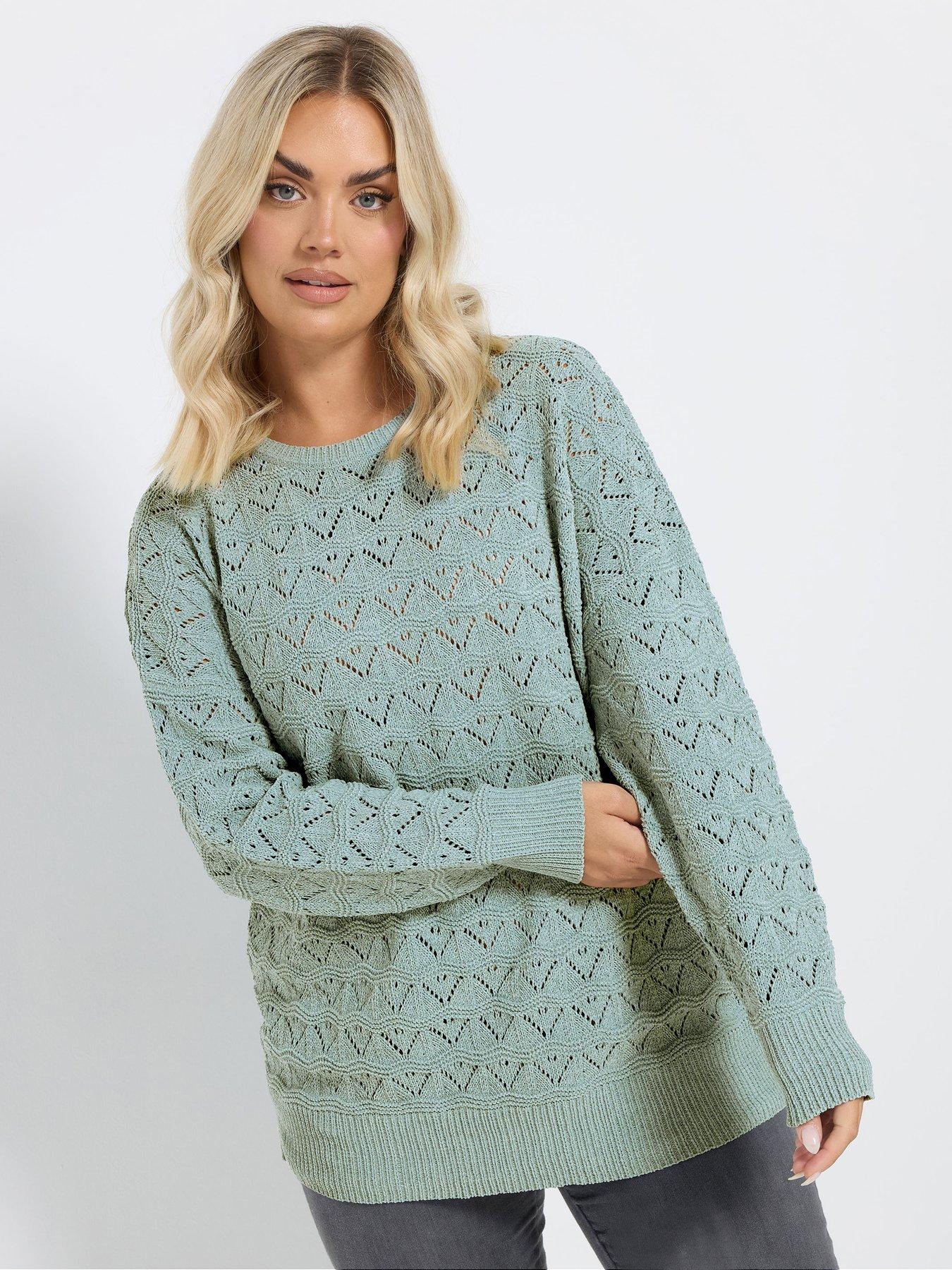 undefined Curve Pointelle Chenille Jumper - Light Blue
