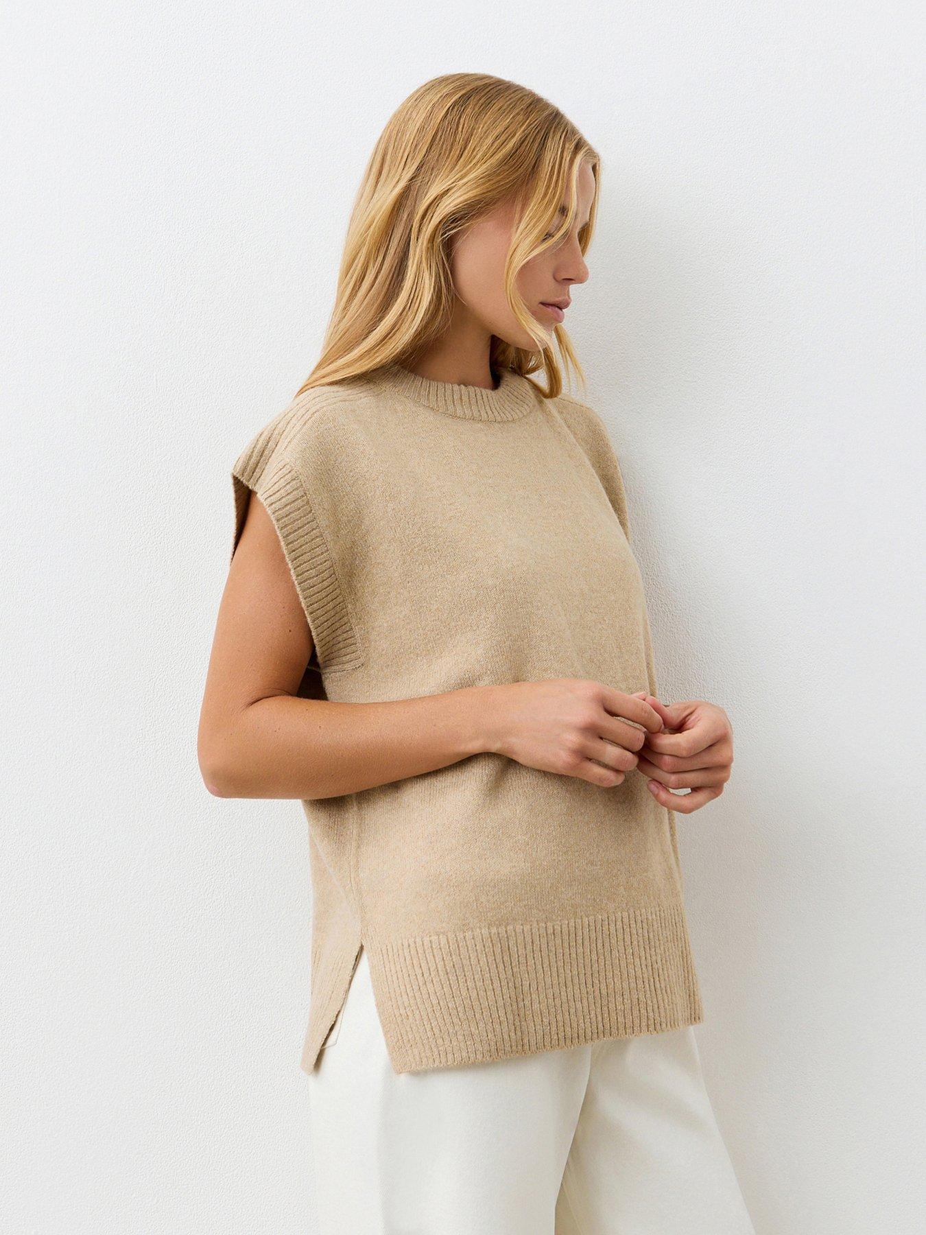 undefined Ava Knitted Vest - Beige