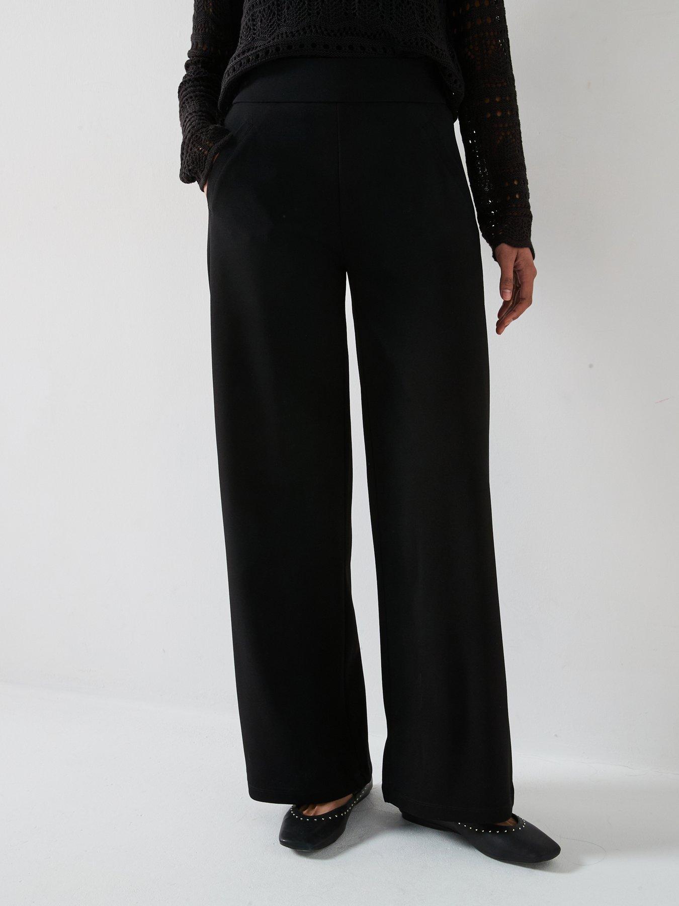 Image 1 of 6 of JDY Louisville Catia Wide Leg Jersey Pant - Black