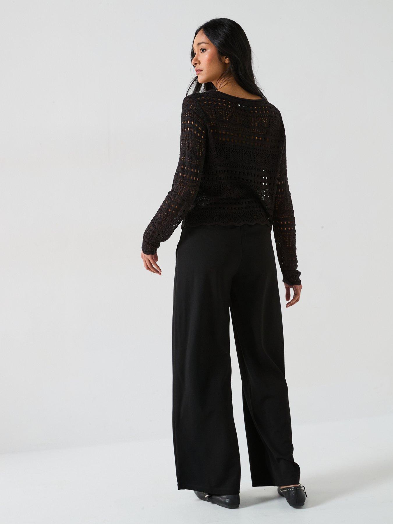 Image 5 of 6 of JDY Louisville Catia Wide Leg Jersey Pant - Black