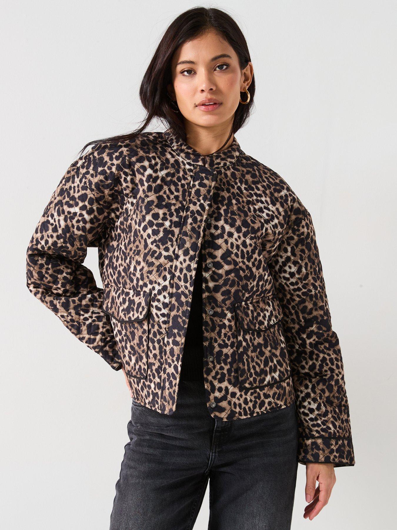 undefined Printed Quilted Jacket - Leopard