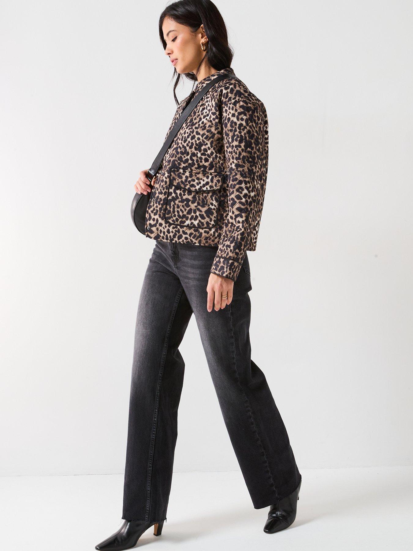 Leopard Bow Quilted Jacket main image 1