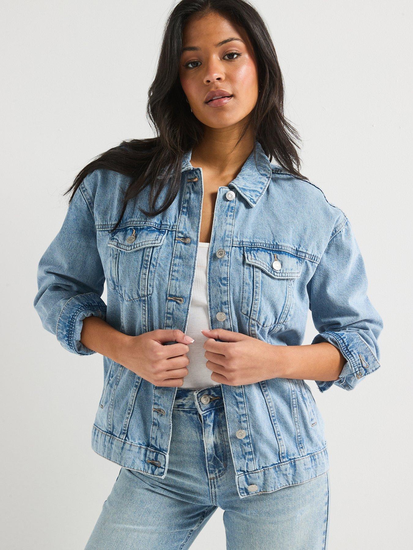 undefined Oversized Denim Jacket - Light Blue