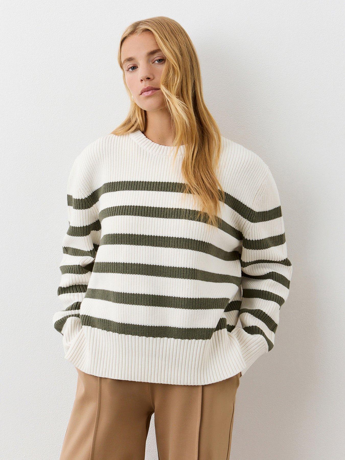 undefined Serena Stripe Sweater - Khaki