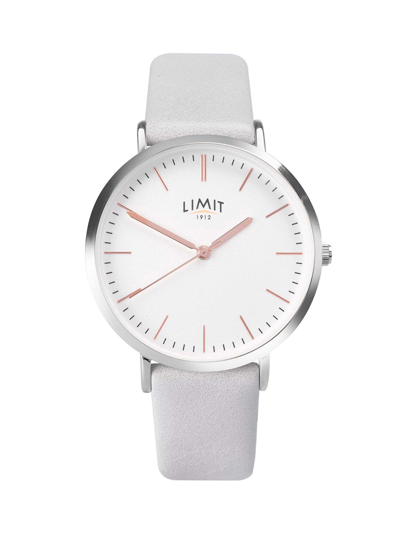 Product photograph of Limit Limit Womens Grey Polyurethane Strap With Silver White Dial Analogue Watch from very.co.uk