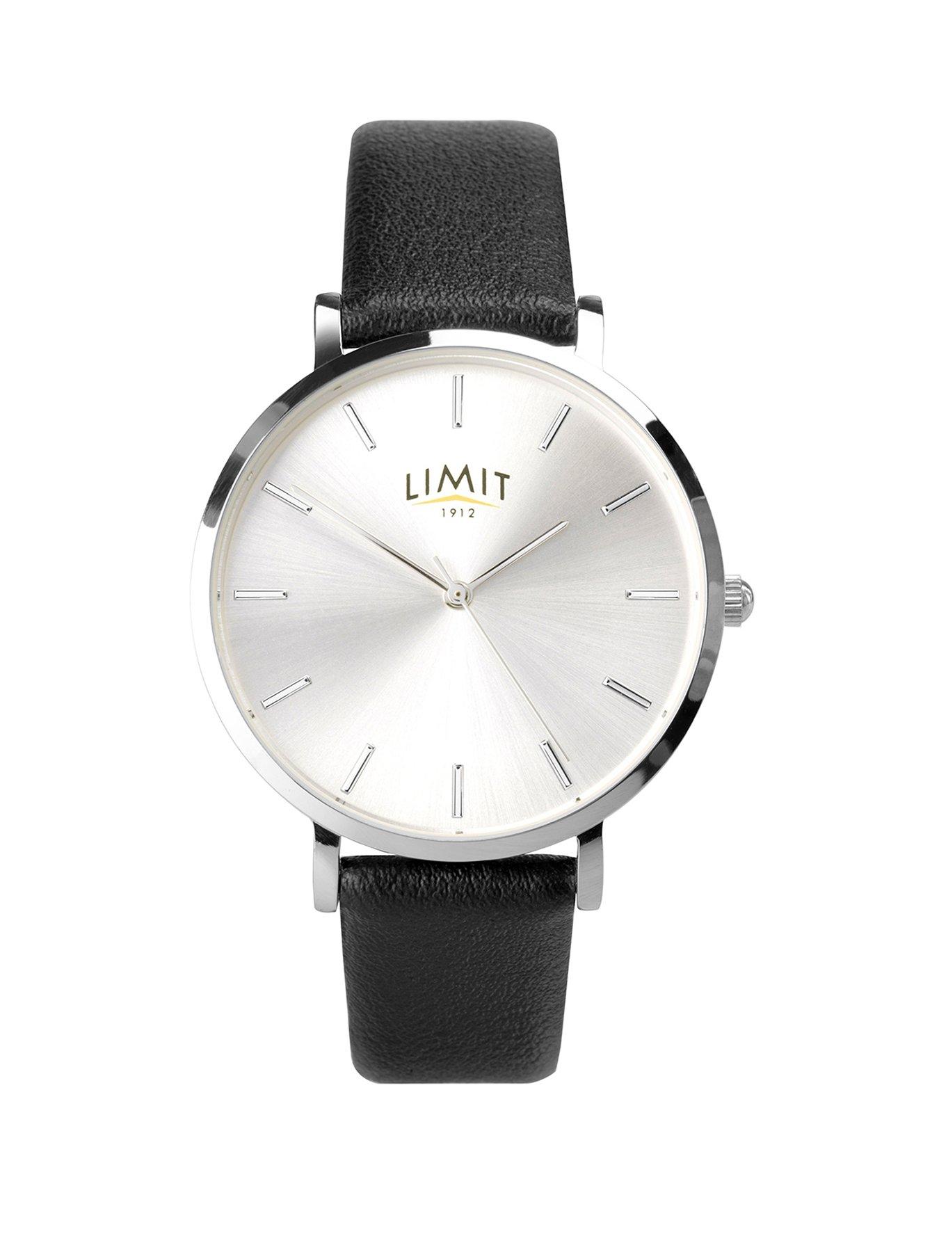 Product photograph of Limit Limit Womens Secret Garden Black Polyurethane Strap With Silver White Dial Analogue Watch from very.co.uk