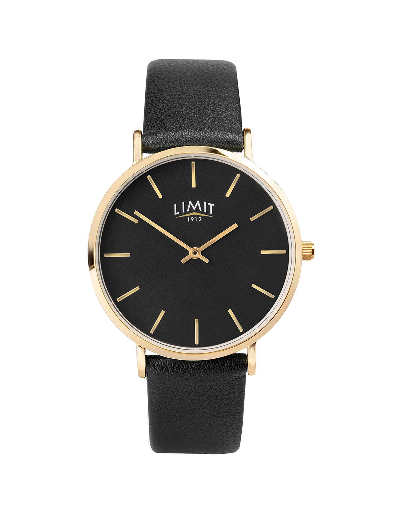 undefined Womens Black Polyurethane Strap with Black Dial Analogue