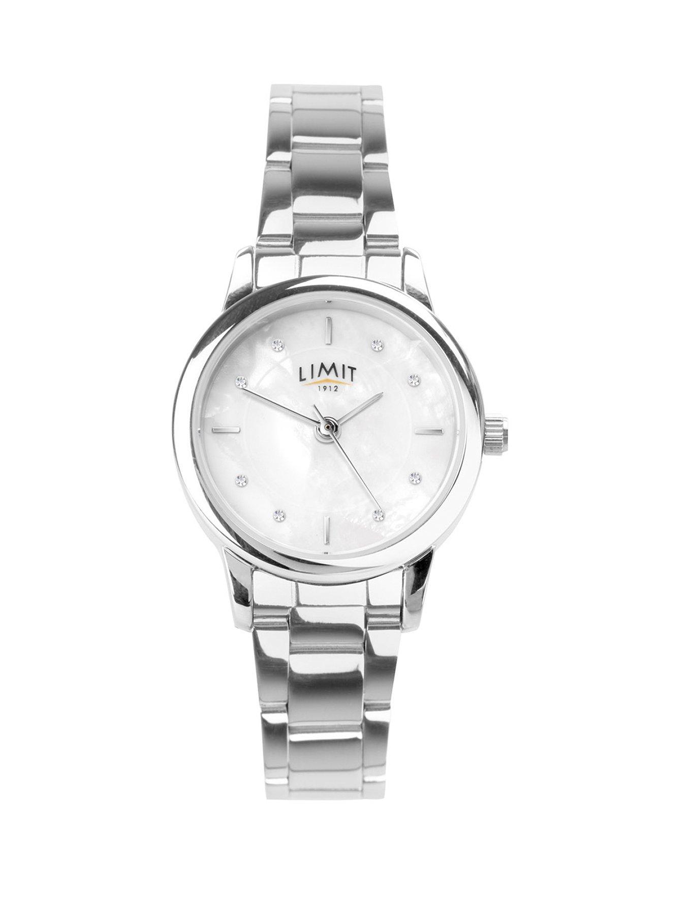 Product photograph of Limit Limit Womens Silver Stainless Steel Bracelet With White Dial Analogue Watch from very.co.uk