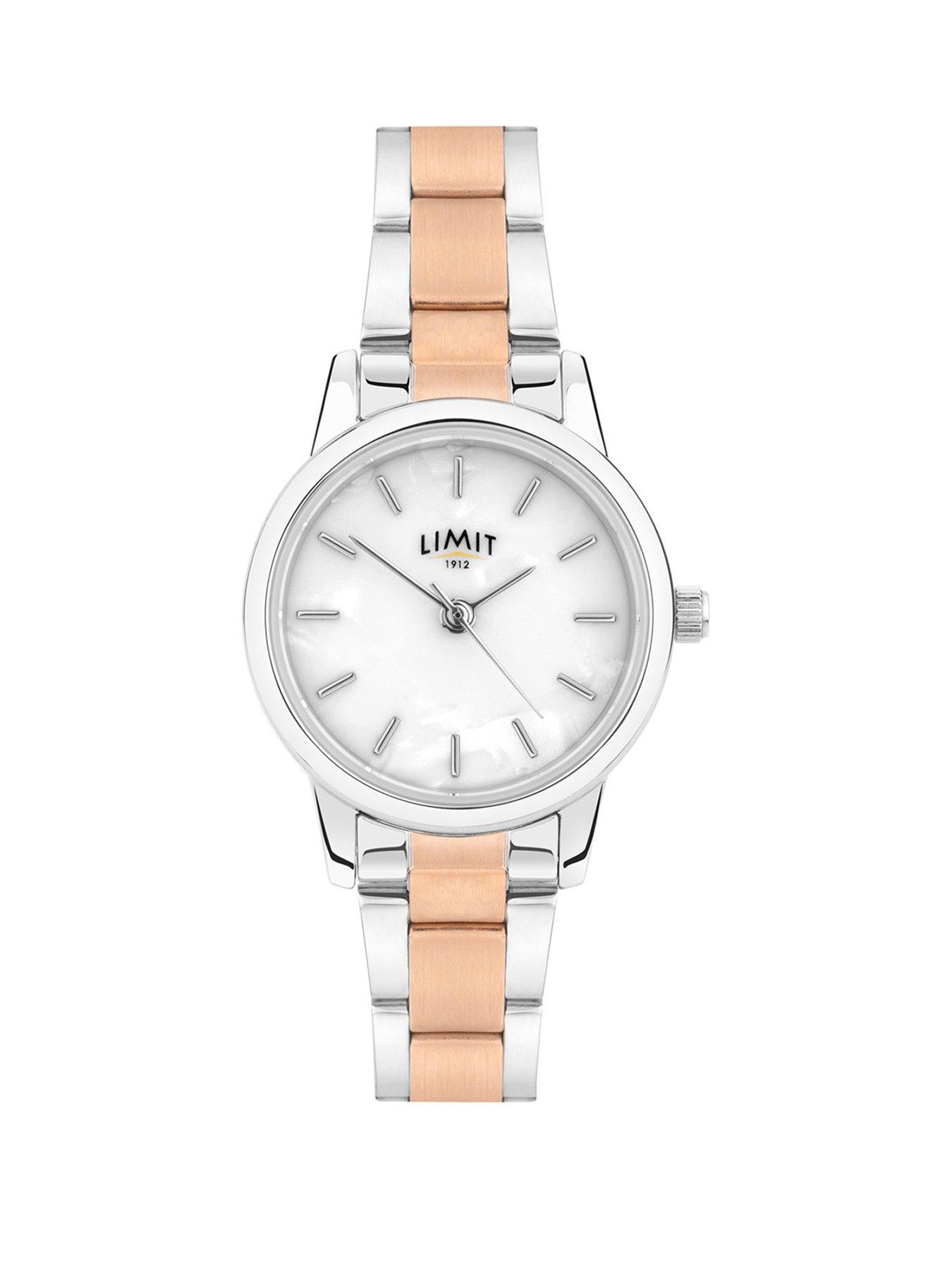 Product photograph of Limit Limit Womens Two Tone Stainless Steel Bracelet With White Dial Analogue Watch from very.co.uk