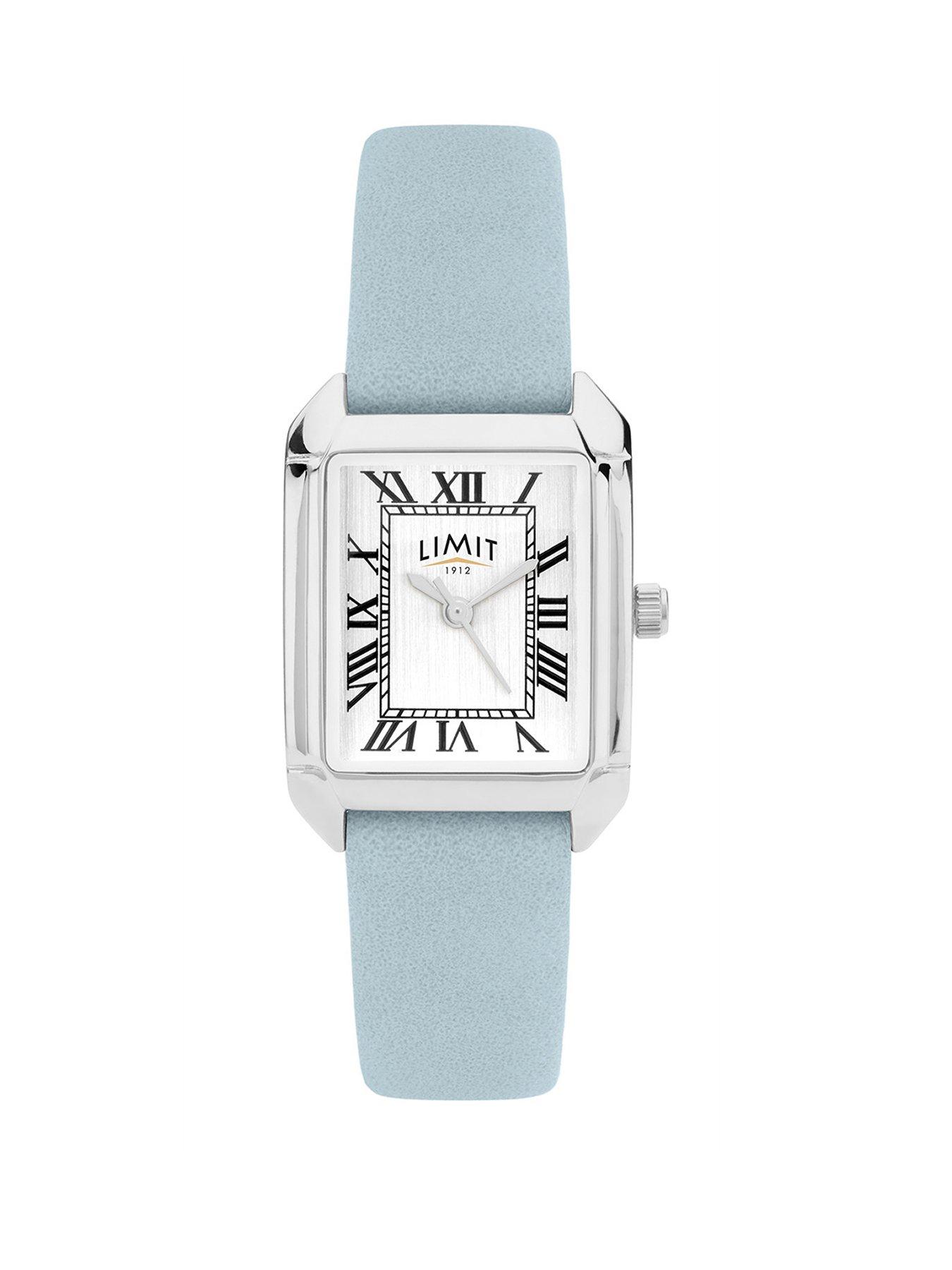 Product photograph of Limit Limit Womens Classic Blue Polyurethane Strap With Silver Dial Analogue Watch from very.co.uk