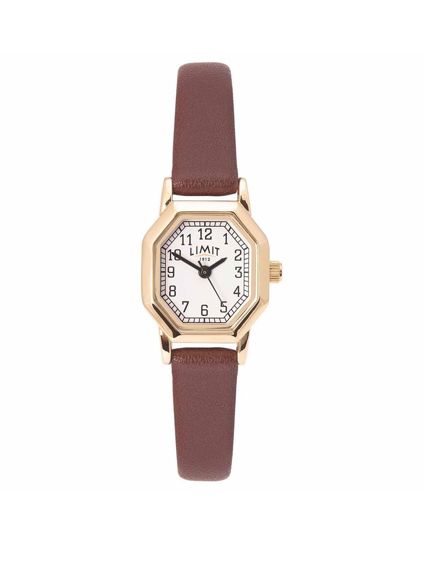 Limit Womens Classic Brown Polyurethane Strap with White Dial Analogue Watch