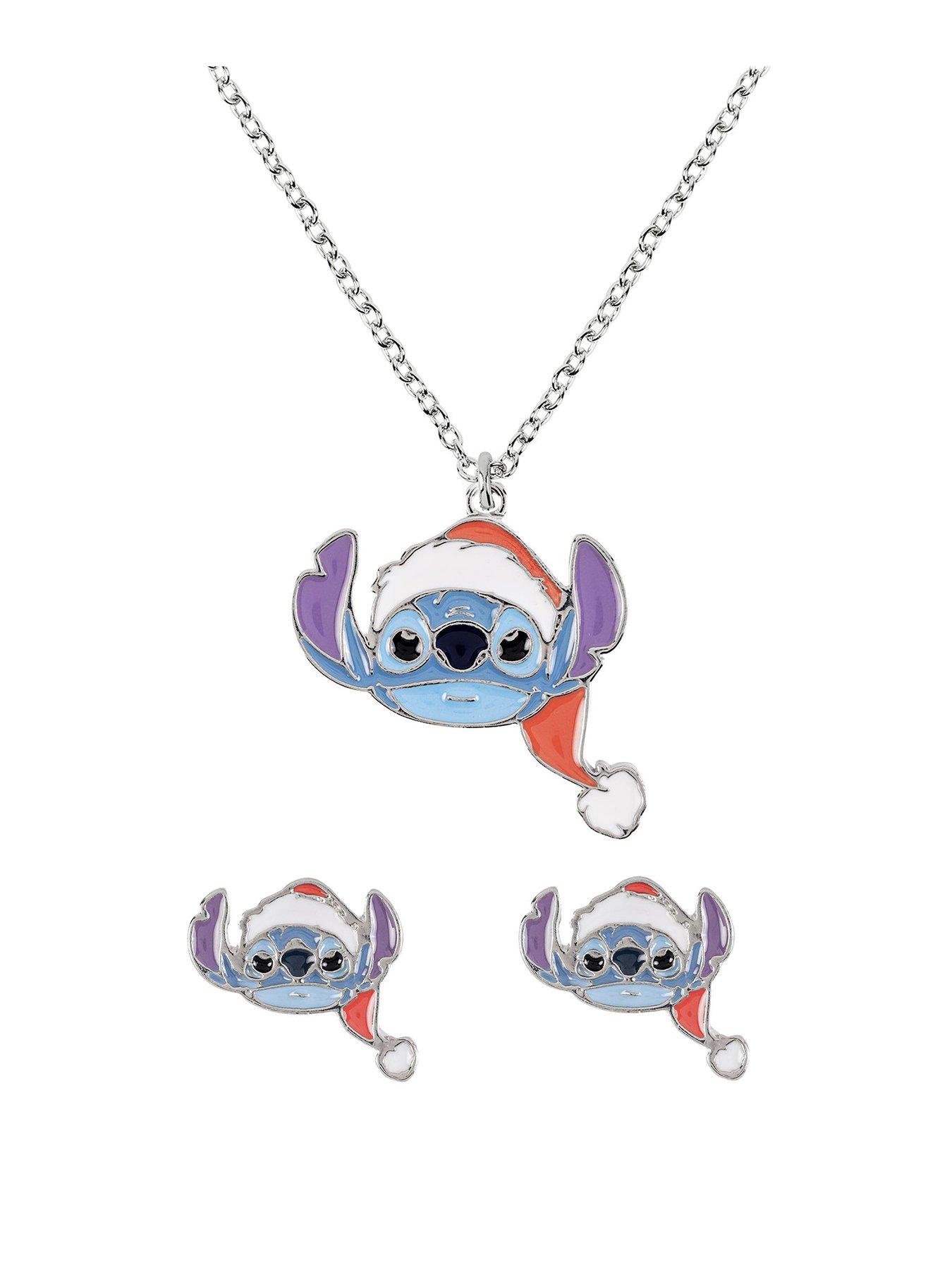 Product photograph of Disney Stitch Stitch Christmas Earrings Necklace Set from very.co.uk