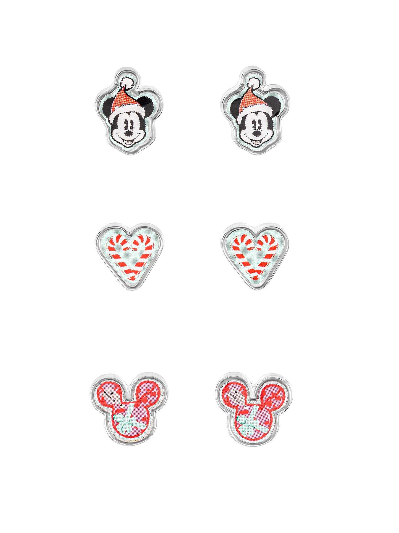 Product photograph of Mickey Mouse Mickey Mouse Christmas Earring Set from very.co.uk