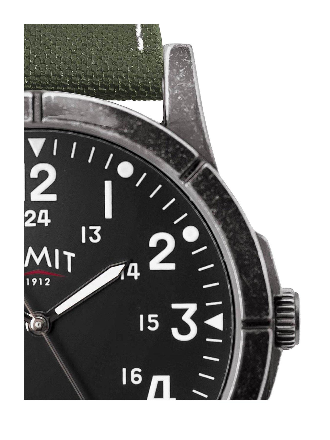 Image 2 of 4 of Limit Mens Pilot Khaki Canvas Strap with Black Dial Analogue Watch