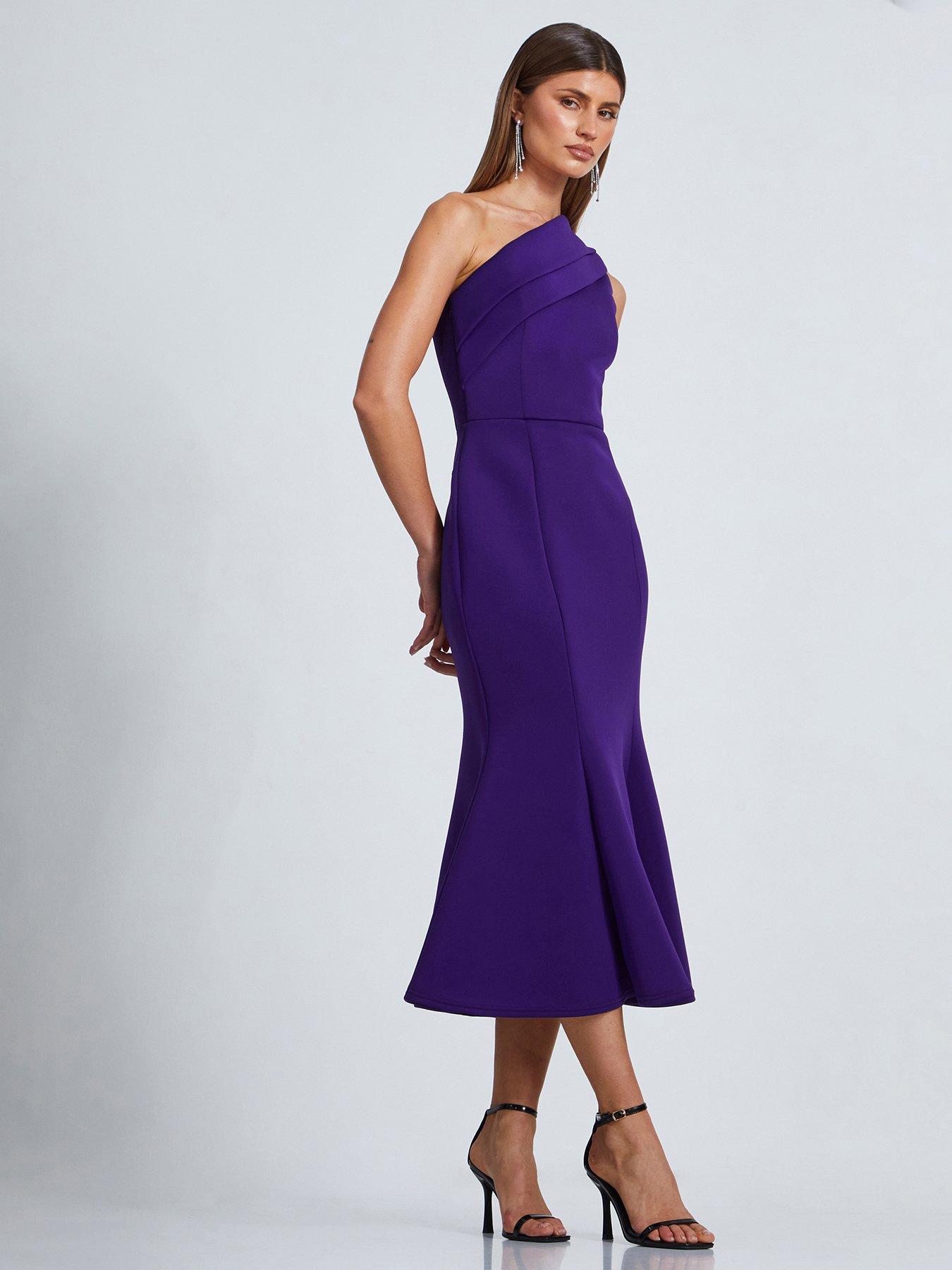quiz peplum dress Quiz Navy One Shoulder Peplum Dress