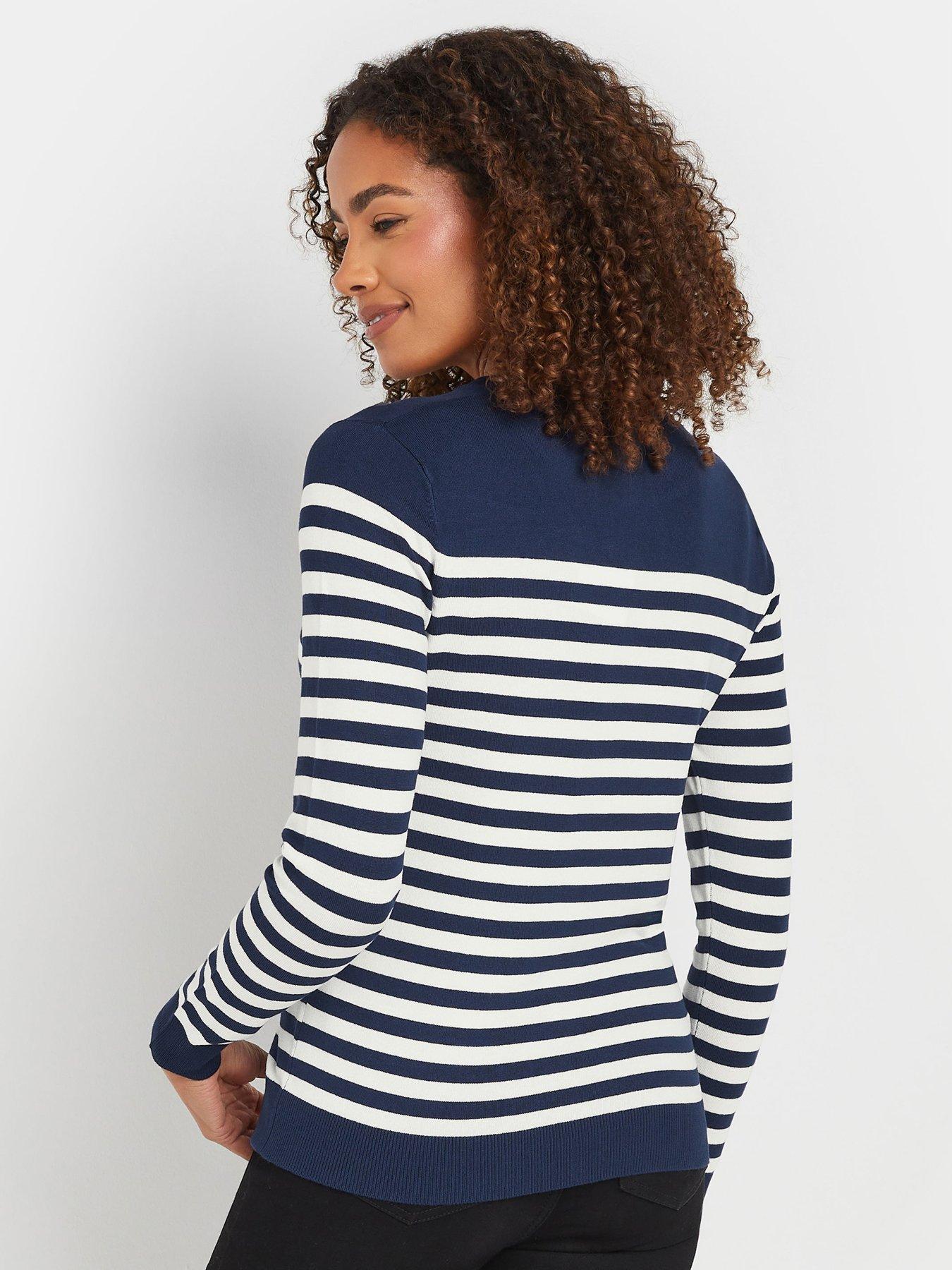 Image 2 of 4 of M&Co Striped Crew Neck Jumper - Blue