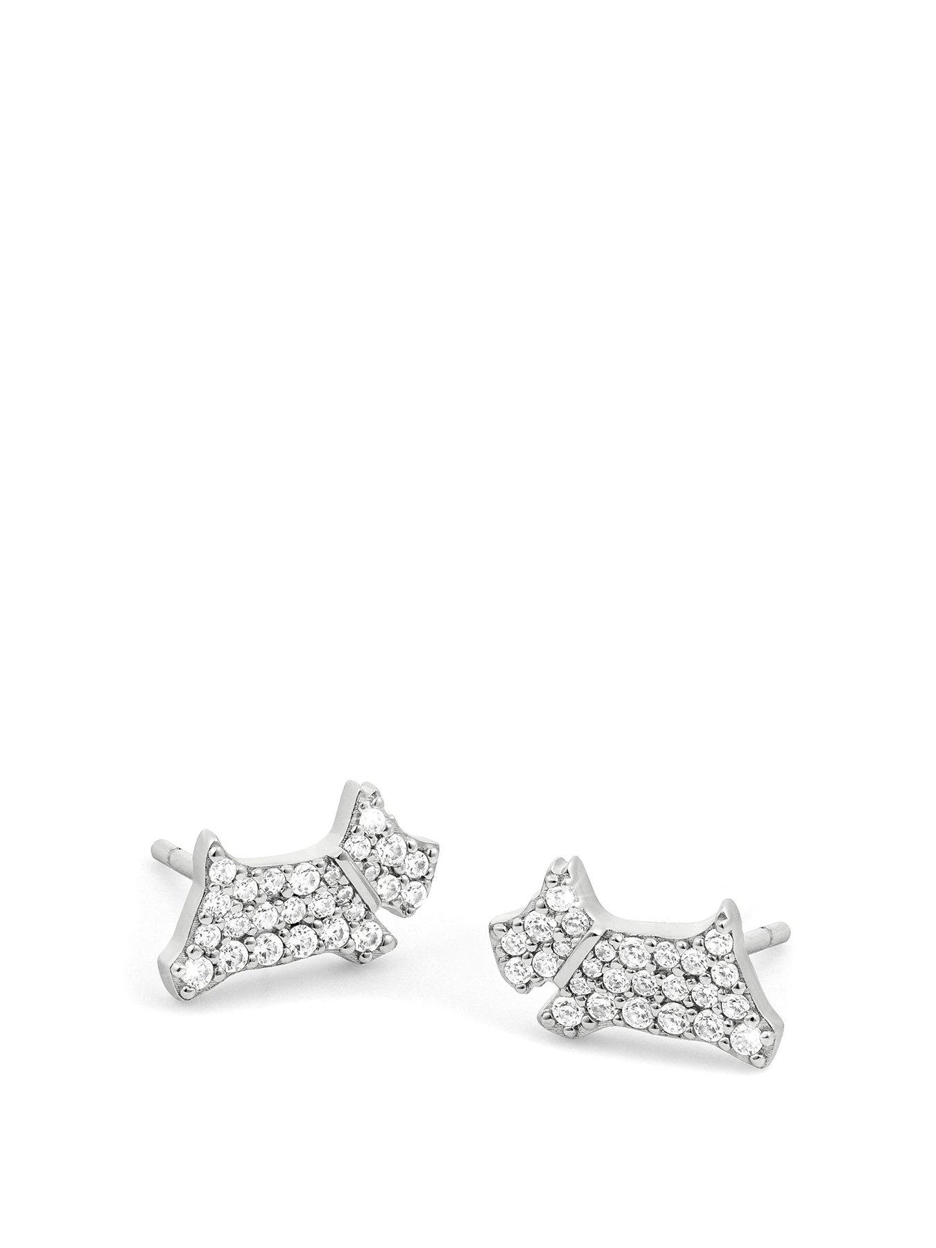 undefined Ladies Stone Set Jumping Dog Stud Earrings