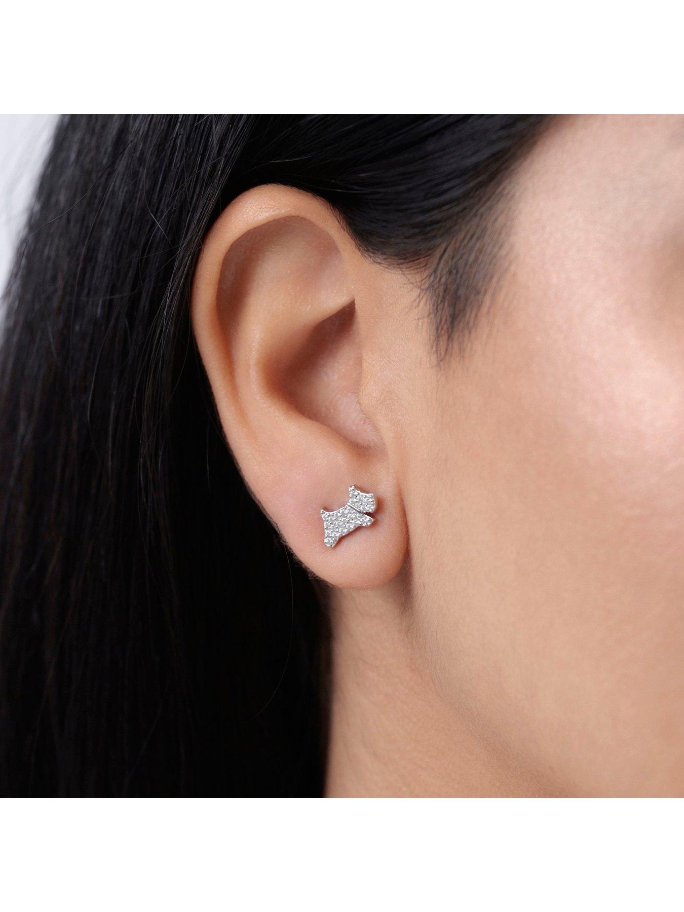 Image 3 of 4 of Radley Ladies Stone Set Jumping Dog Stud Earrings