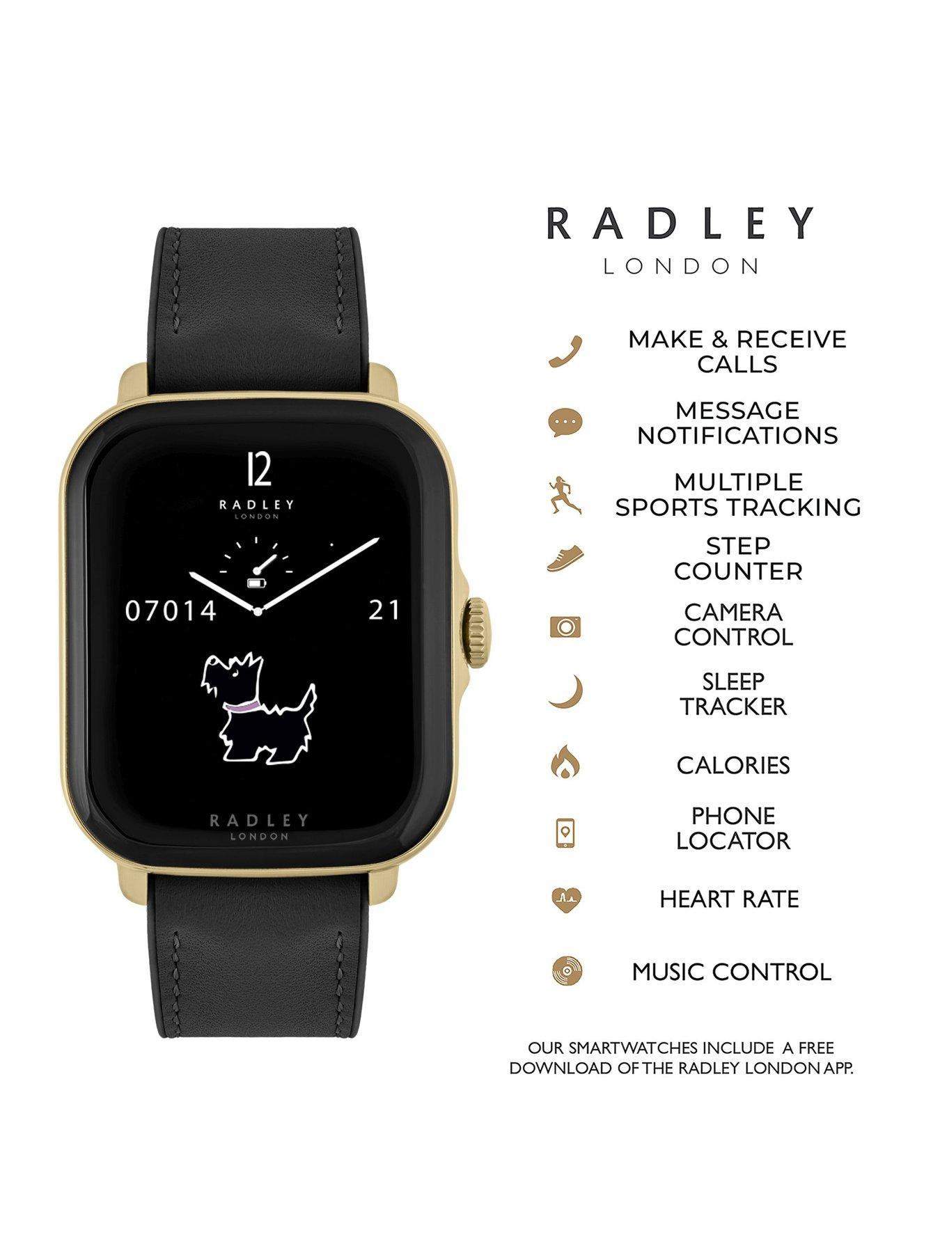 Radley Series 20 Smart Calling Watch with Black Leather Strap Very