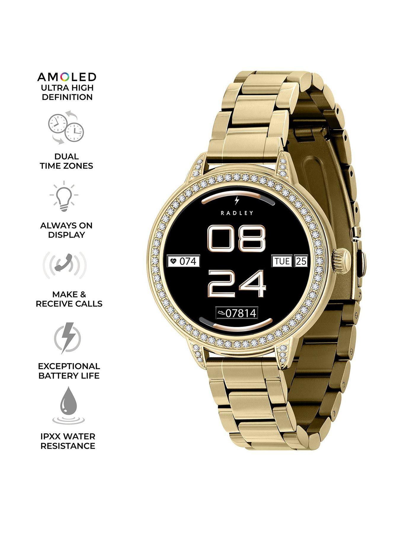 Image 2 of 7 of Radley Smart Series 33 Amoled Stoneset Stainless Steel Gold Plated Bracelet Smart Watch